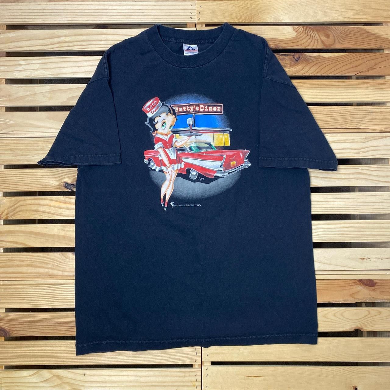 AAA Vintage Betty Boop Black Cartoon Pin-Up Girl Tee Size Large Size US L / EU 52-54 / 3 - 1 Thumbnail