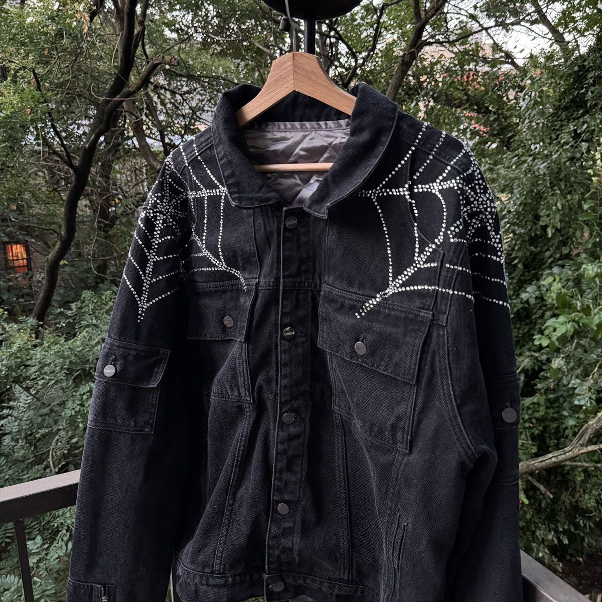 Sp5der Sp5der Worldwide Rhinestone Denim Jacket Size US XXL / EU 58 / 5 - 4 Thumbnail