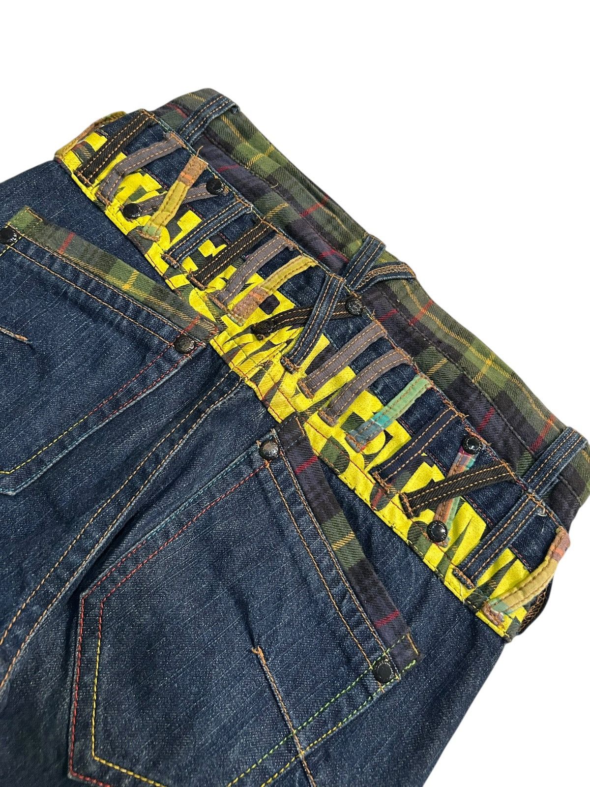 Japanese Brand × Kapital × Vintage Double Waist Japanese Punk Rock Denim Jeans Size US 30 / EU 46 - 6 Thumbnail