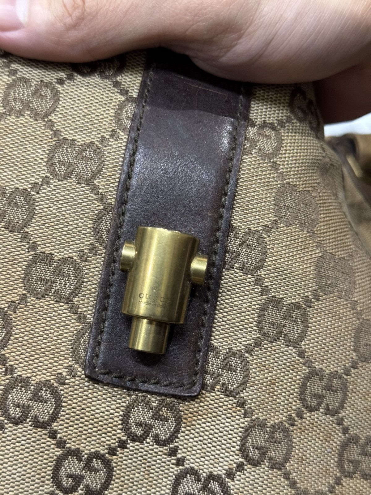 Gucci Vintage Gucci Jackie Nailhead Monogram Shoulder Bag Size ONE SIZE - 24 Thumbnail