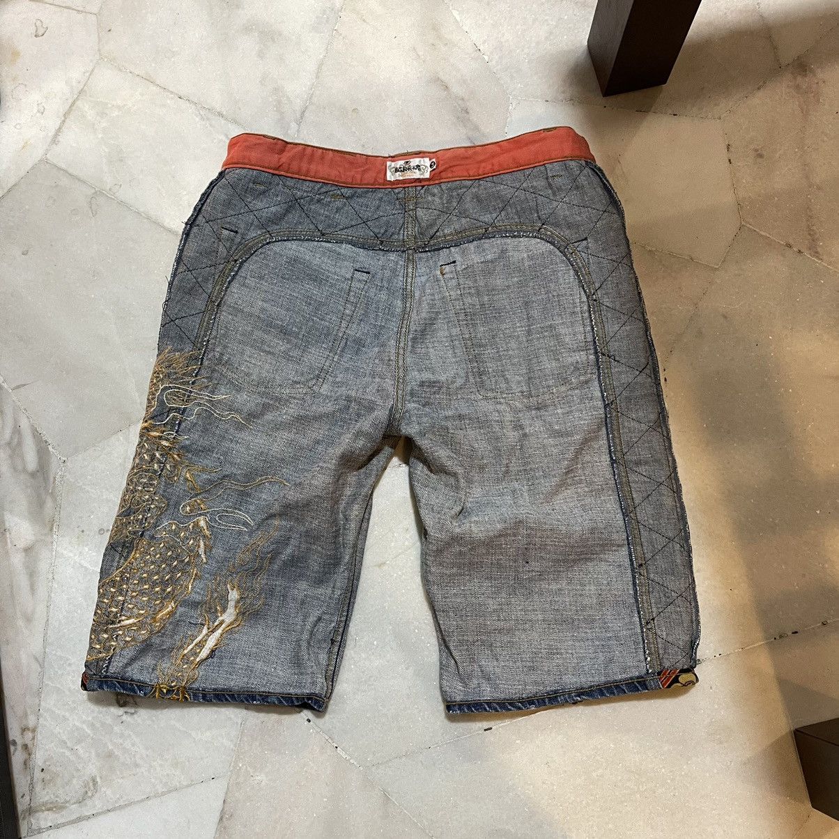 Japanese Brand × Kamakura KARAKURI TAMASHI Sukajan Embroidery Dragon Pants Jorts Size US 34 / EU 50 - 14 Thumbnail
