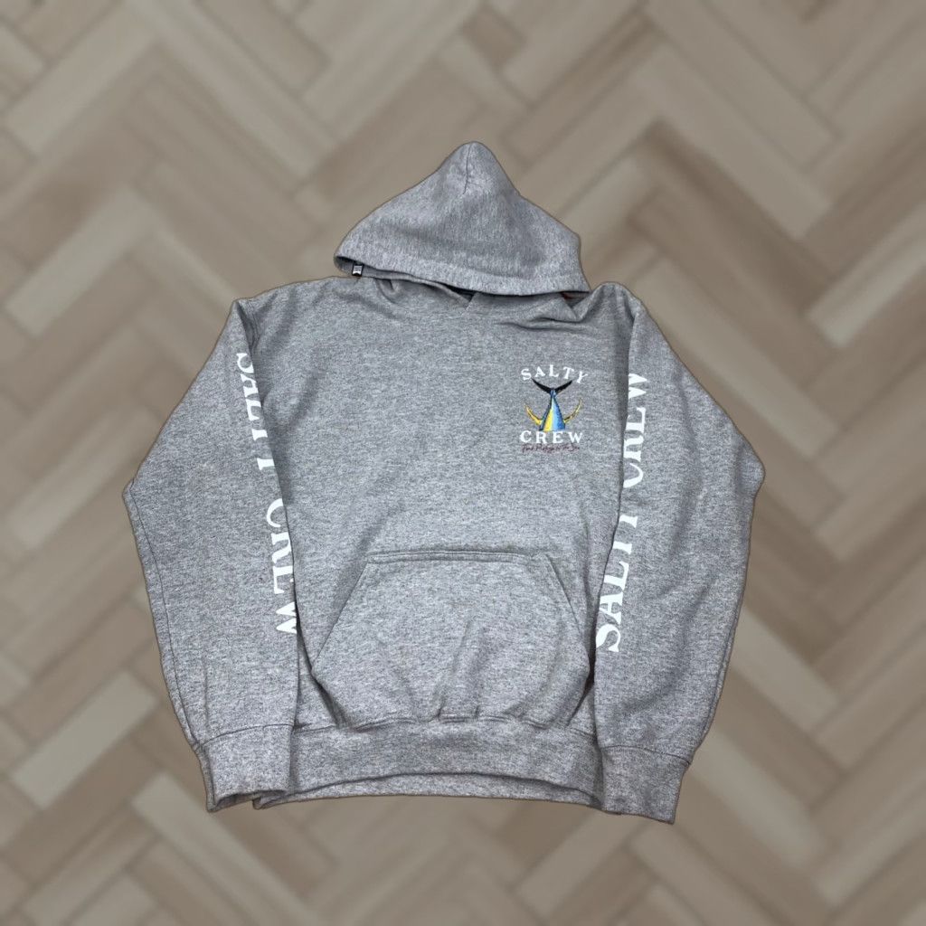 Vintage Salty Crew Gray Hoodie Mens S Pullover Long Sleeve Fish Vintage No #5035 Size US S / EU 44-46 / 1 - 1 Thumbnail