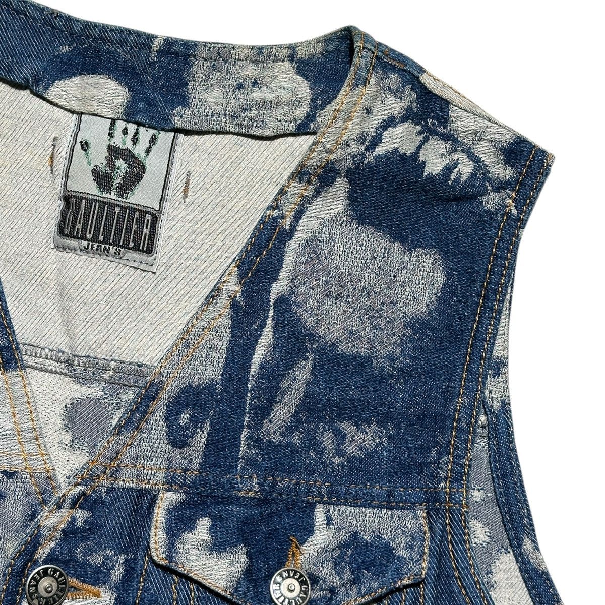 Jean Paul Gaultier 1992 faces denim vest Size M / US 6-8 / IT 42-44 - 2 Thumbnail