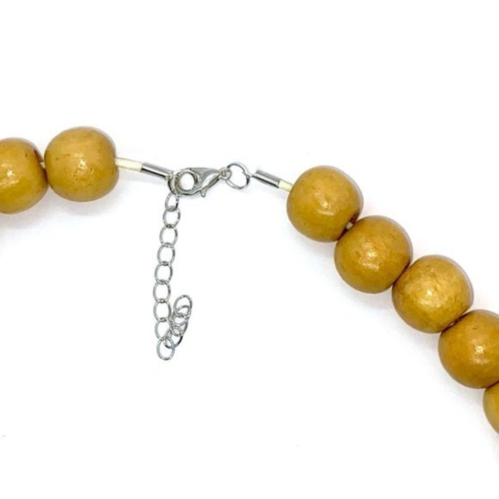 Handmade Handmade Wooden Beaded Necklace Square Round Size ONE SIZE - 4 Thumbnail