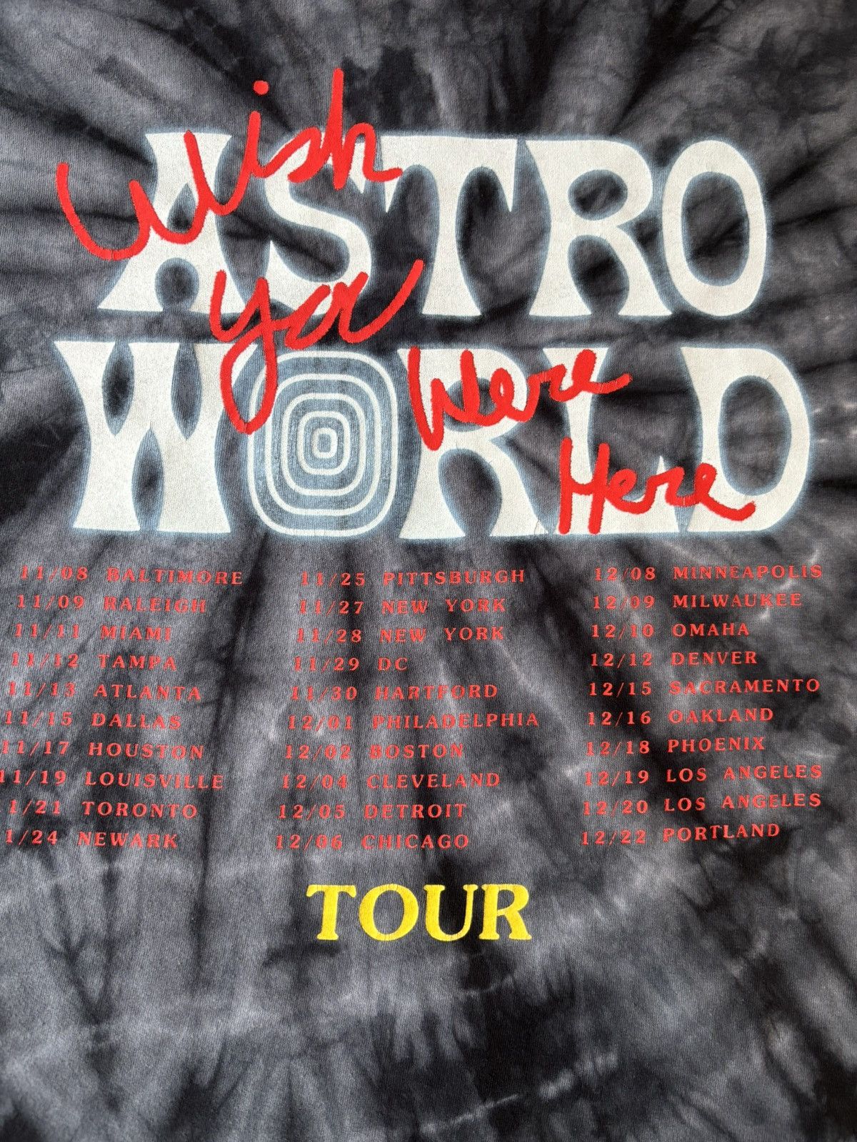 Travis Scott Travis Scott “No Bystanders” Astroworld Tour Tie-Dye T-Shirt Size US L / EU 52-54 / 3 - 5 Thumbnail