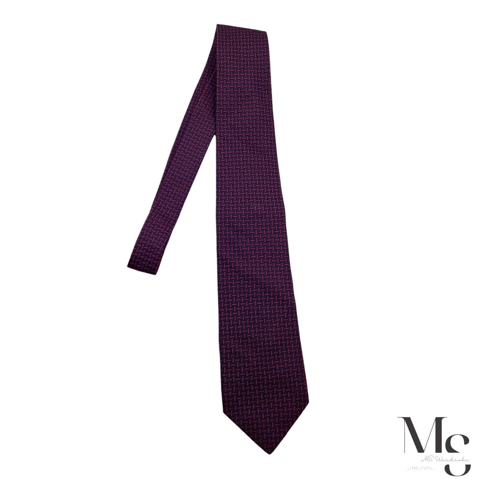 Figaret ALAIN FIGARET Purple Geometric Silk Tie Hand Made In Italy W Size ONE SIZE - 6 Thumbnail
