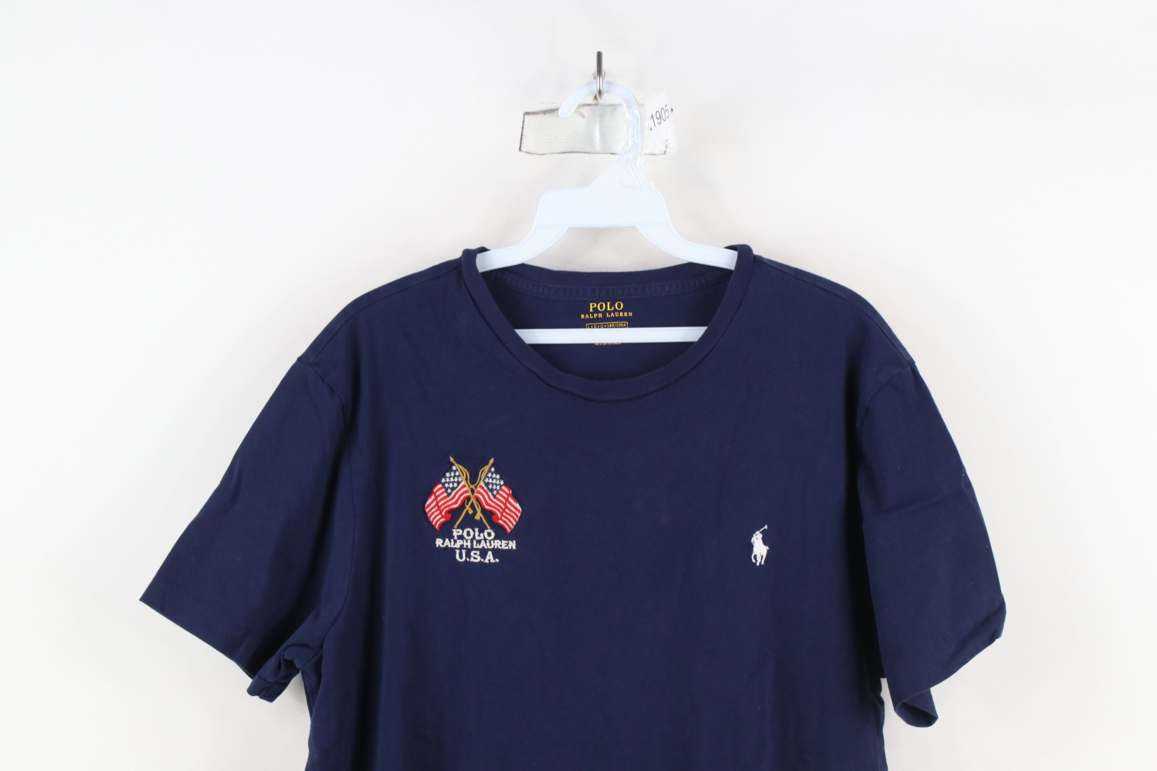 Ralph Lauren × Vintage Vintage Y2K Ralph Lauren USA Flags Short Sleeve T-Shirt Size US L / EU 52-54 / 3 - 2 Thumbnail