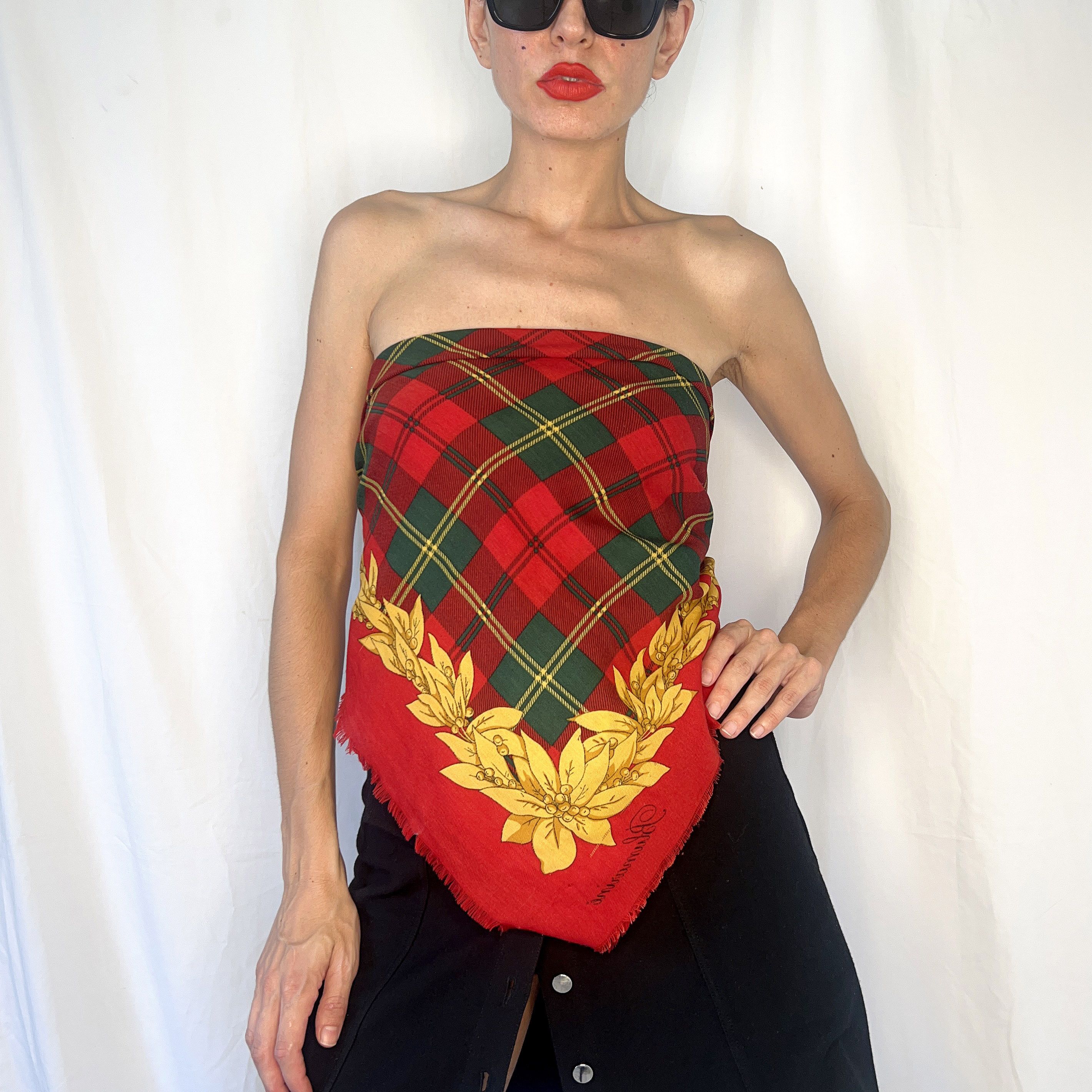 Blumarine Blumarine red plaid wool scarf Size ONE SIZE - 2 Thumbnail