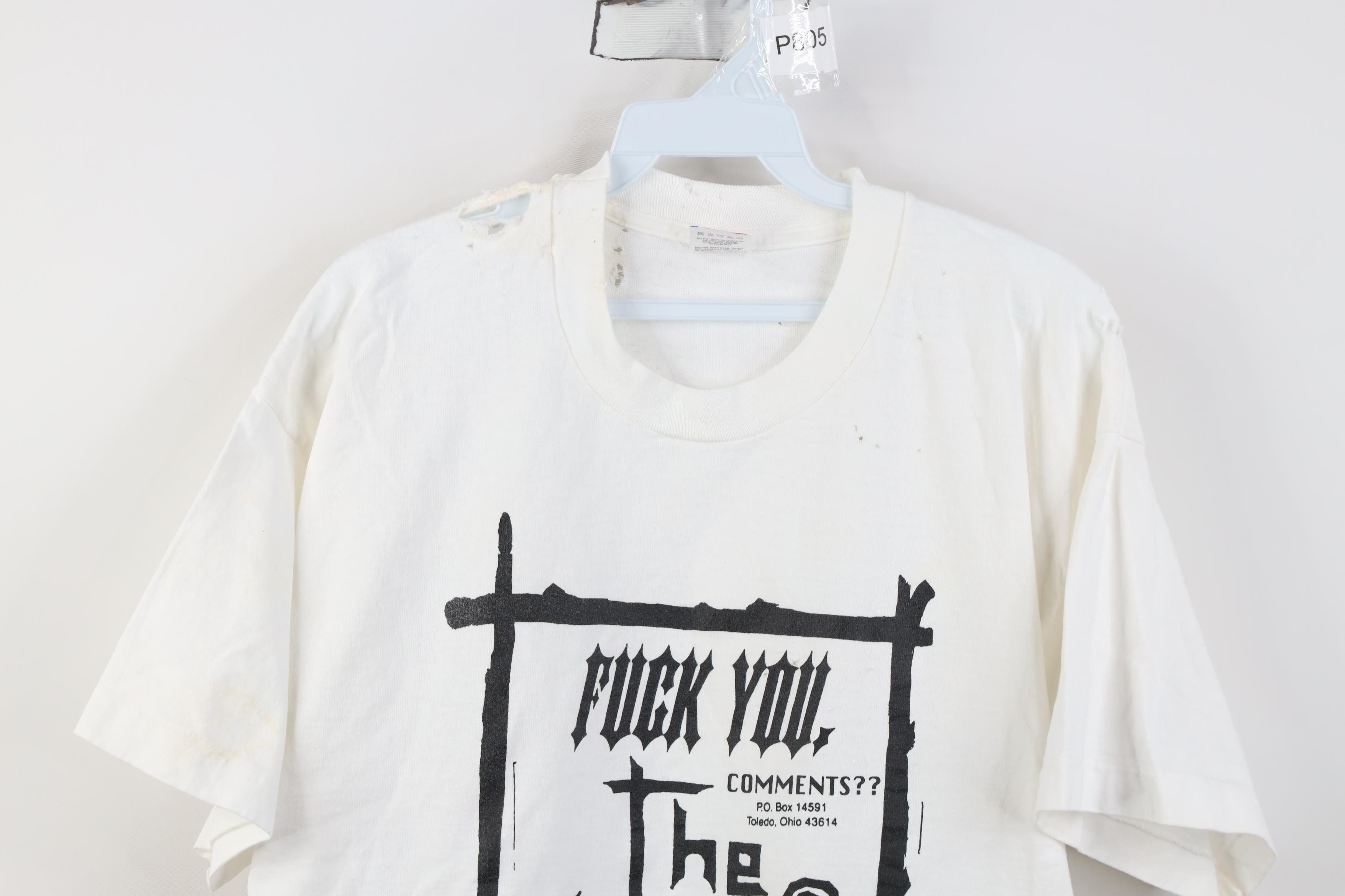 Vintage Vintage 80s F*ck You You Suck The Stain Band T-Shirt Ohio Size US XL / EU 56 / 4 - 2 Thumbnail