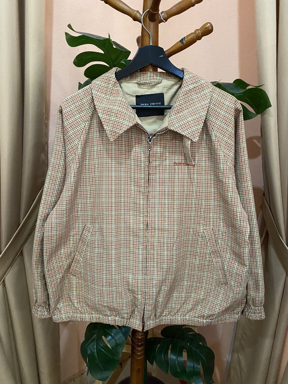 Japanese Brand Double Name Vintage Plaid Zip-Up Jacket – Retro Casual Size L / US 10 / IT 46 - 3 Thumbnail