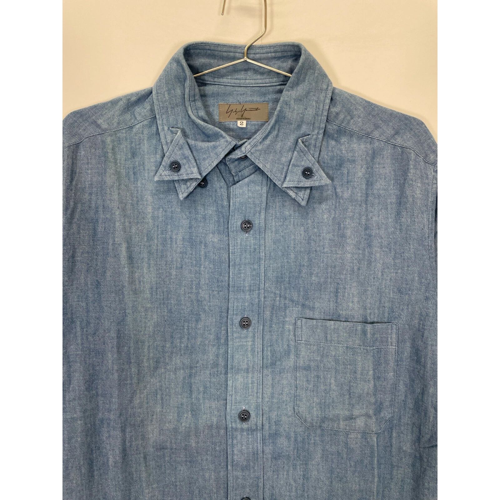 Yohji Yamamoto yohji yamamoto pour homme neck chambray shirt Size US M / EU 48-50 / 2 - 7 Thumbnail