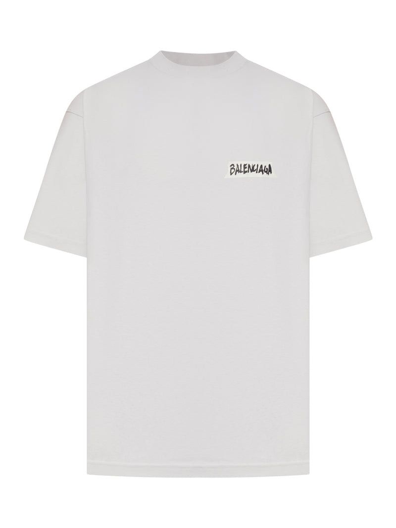 Balenciaga MEN`S MEDIUM FIT MASKING TAPE T-SHIRT Size US S / EU 44-46 / 1 - 1 Thumbnail