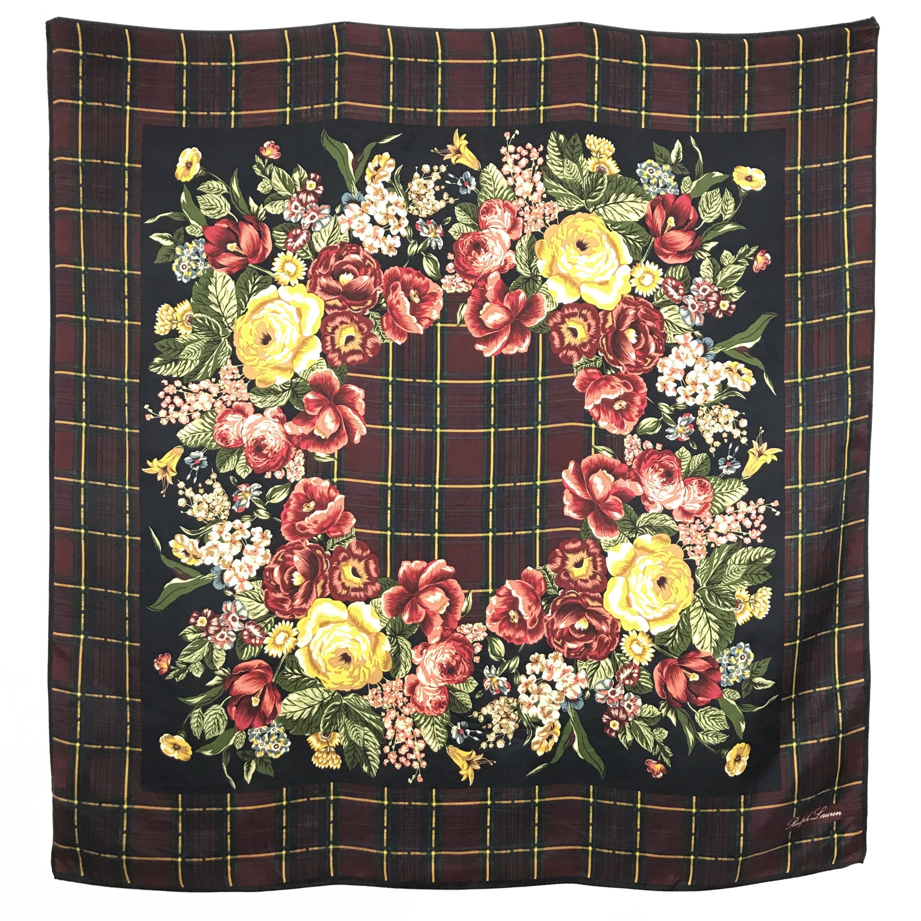 Ralph Lauren RL501 Vintage Ralph Lauren Silk Scarf Shawl Designer Scarf Size ONE SIZE - 1 Thumbnail