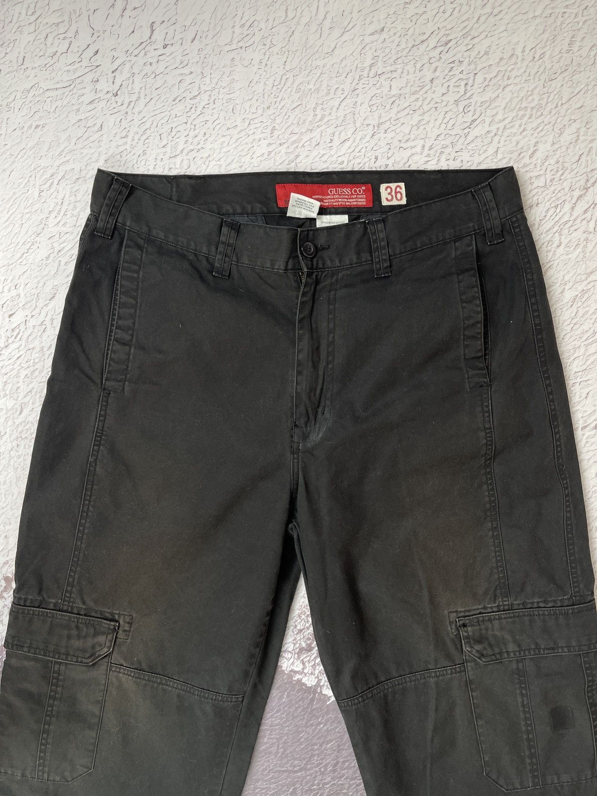 Guess × Vintage Guess USA vintage black faded utility cargo wide pants Size US 36 / EU 52 - 10 Thumbnail