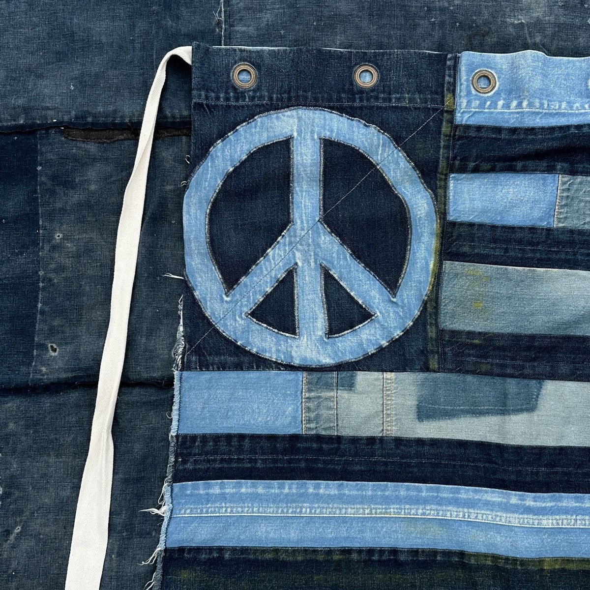 Kapital 2017 Peace Patchwork Stripe American Flag Denim Jean Apron Size ONE SIZE - 2 Thumbnail