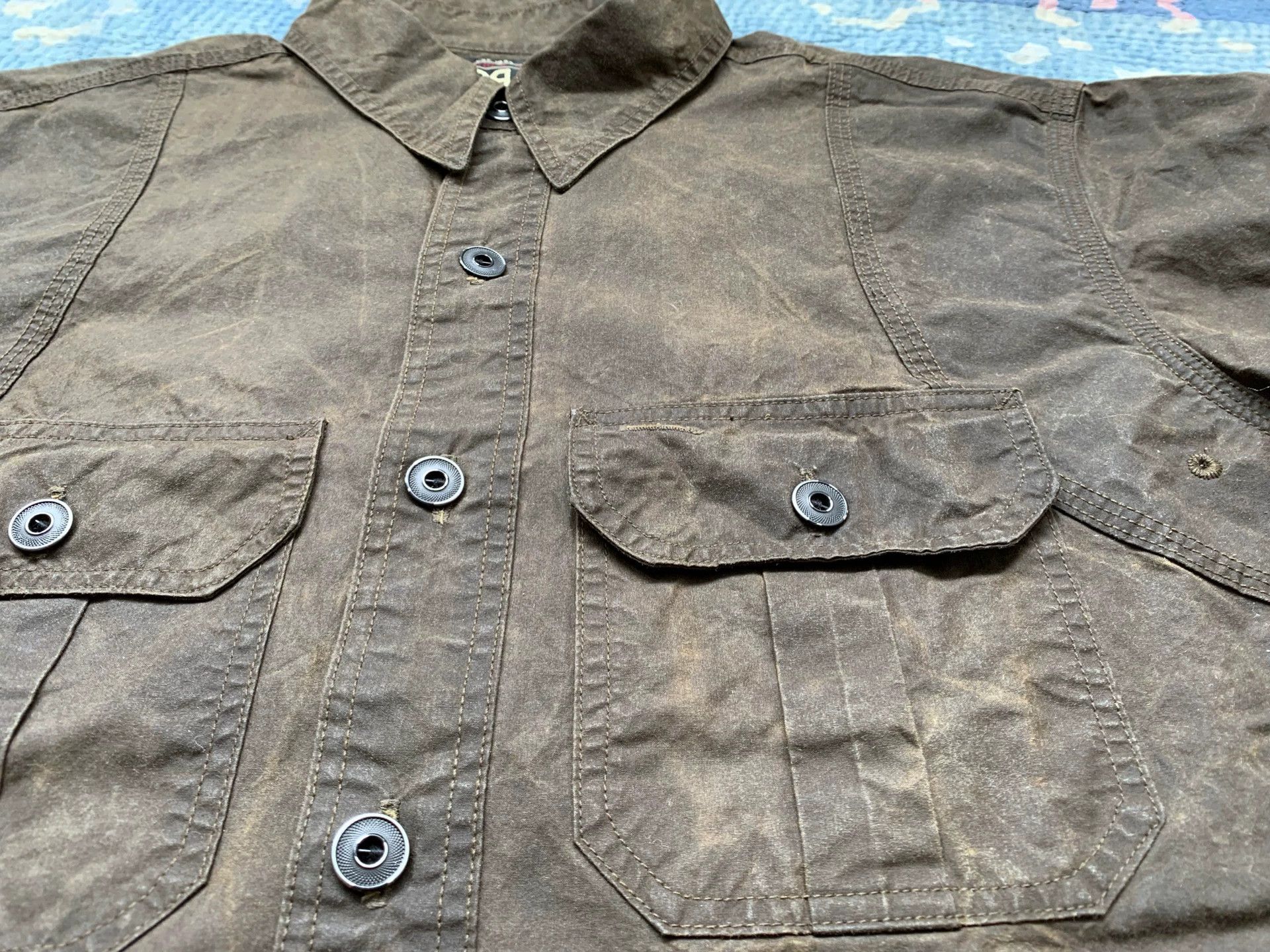 RRL Ralph Lauren RRL Oil Wax Washed Distressed Cotton Shirt S Armpit Vents Size US S / EU 44-46 / 1 - 3 Thumbnail