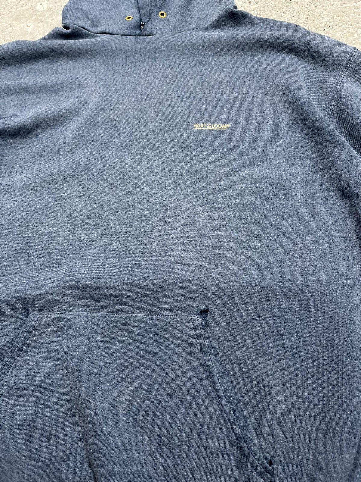 Fruit Of The Loom Distressed Baggy Blank Fruit of the Loom Hoodie Sweatshirt Size US L / EU 52-54 / 3 - 4 Thumbnail