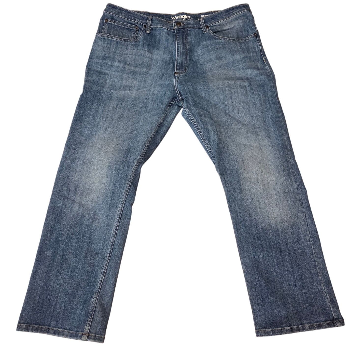 Wrangler Wrangler Mens Regular Fit Acid Wash Blue Denim Jeans 38x30 Size US 38 / EU 54 - 1 Thumbnail