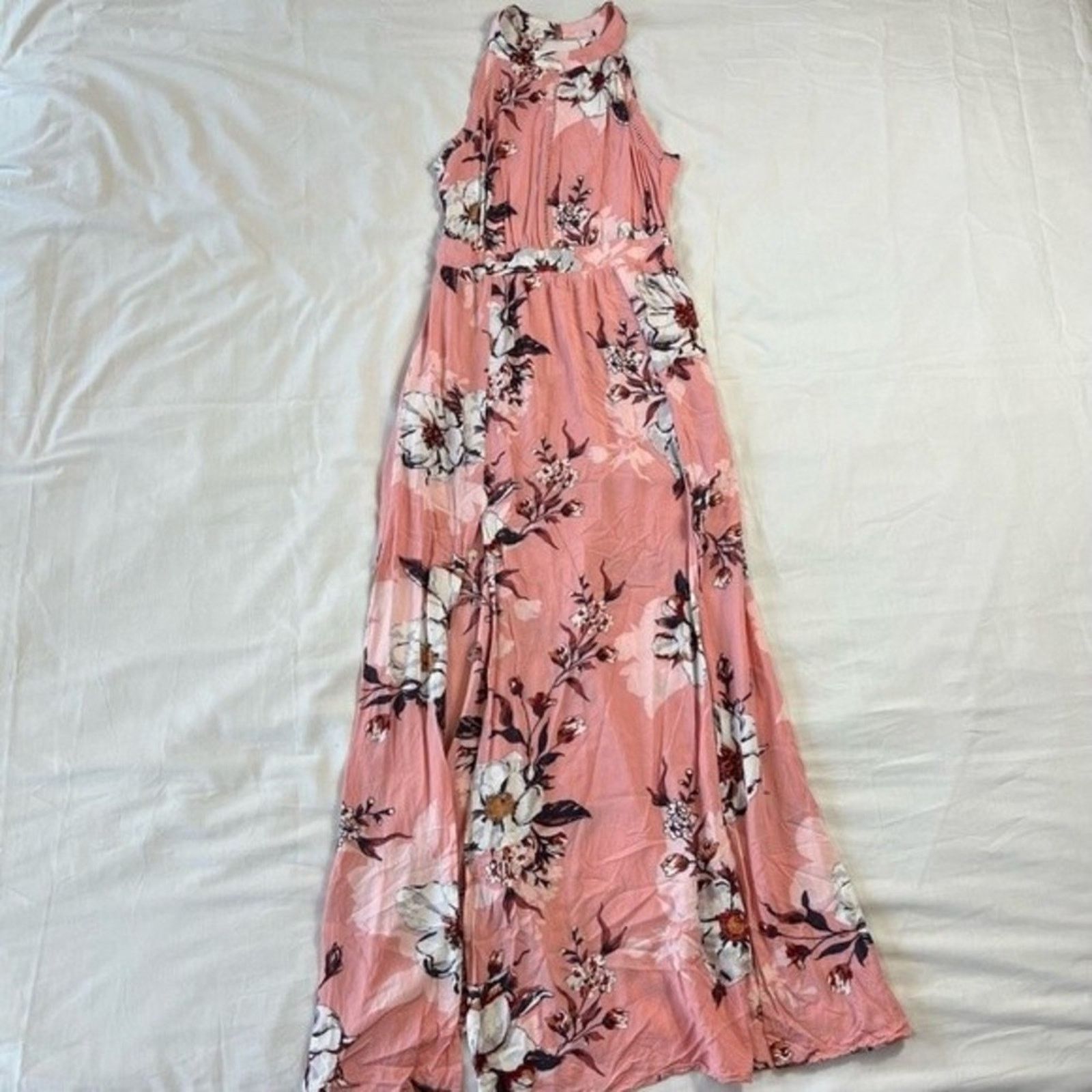 Other One The Land Women’s Floral Maxi Dress Small Pink High Neck Size S / US 4 / IT 40 - 2 Thumbnail