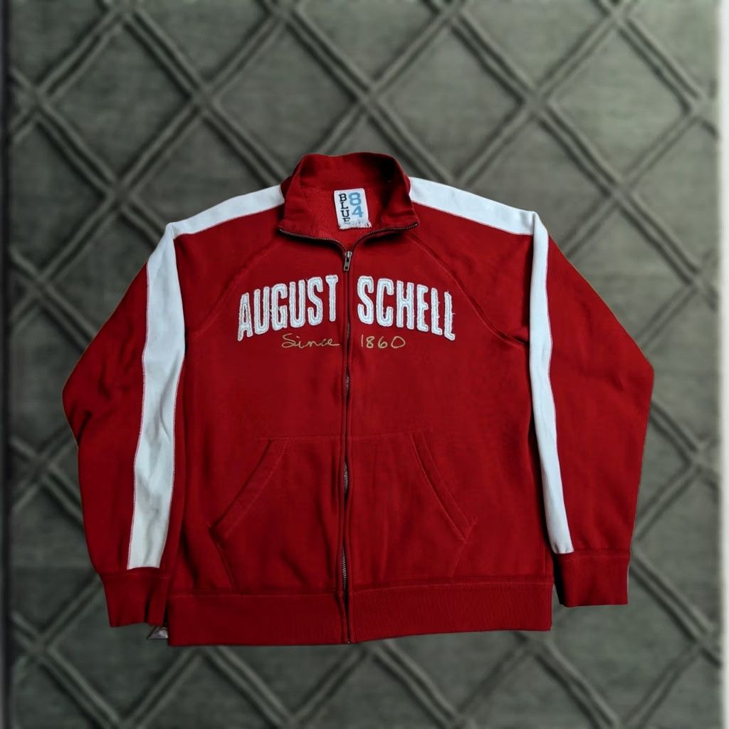 Vintage August Schell Beer Sweatshirt Jacket Mens Large Red Craft House Shirt Size US L / EU 52-54 / 3 - 1 Thumbnail