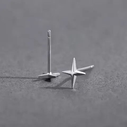 Jewelry Punk Small Cross Stud Earrings Size ONE SIZE - 3 Thumbnail