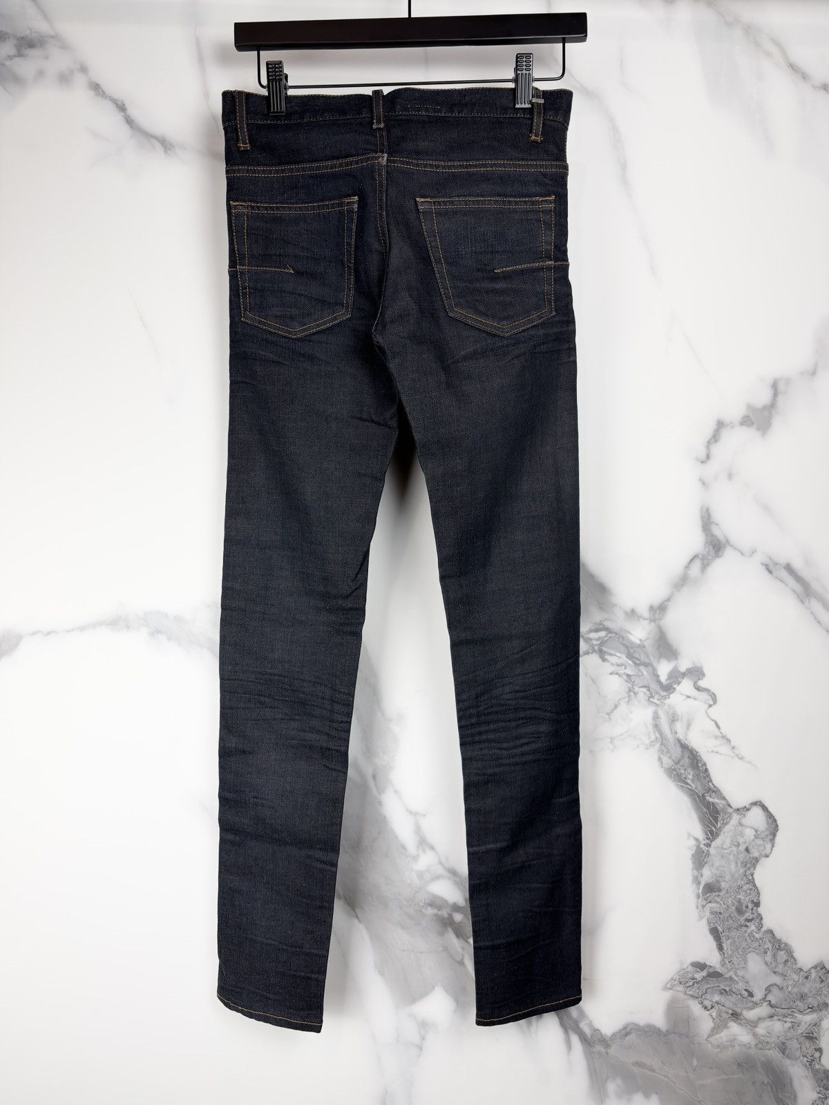 Dior AW09 Dior Homme Black Waxed Coated Whiskered Denim Jeans Size US 26 / EU 42 - 3 Thumbnail