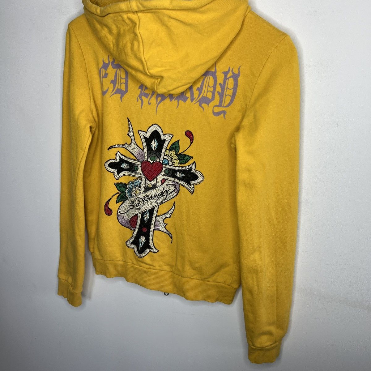 Christian Audigier × Ed Hardy × Vintage Ed Hardy Retro 00s Hoodie With Crystals Affliction Grunge Size M / US 6-8 / IT 42-44 - 4 Thumbnail