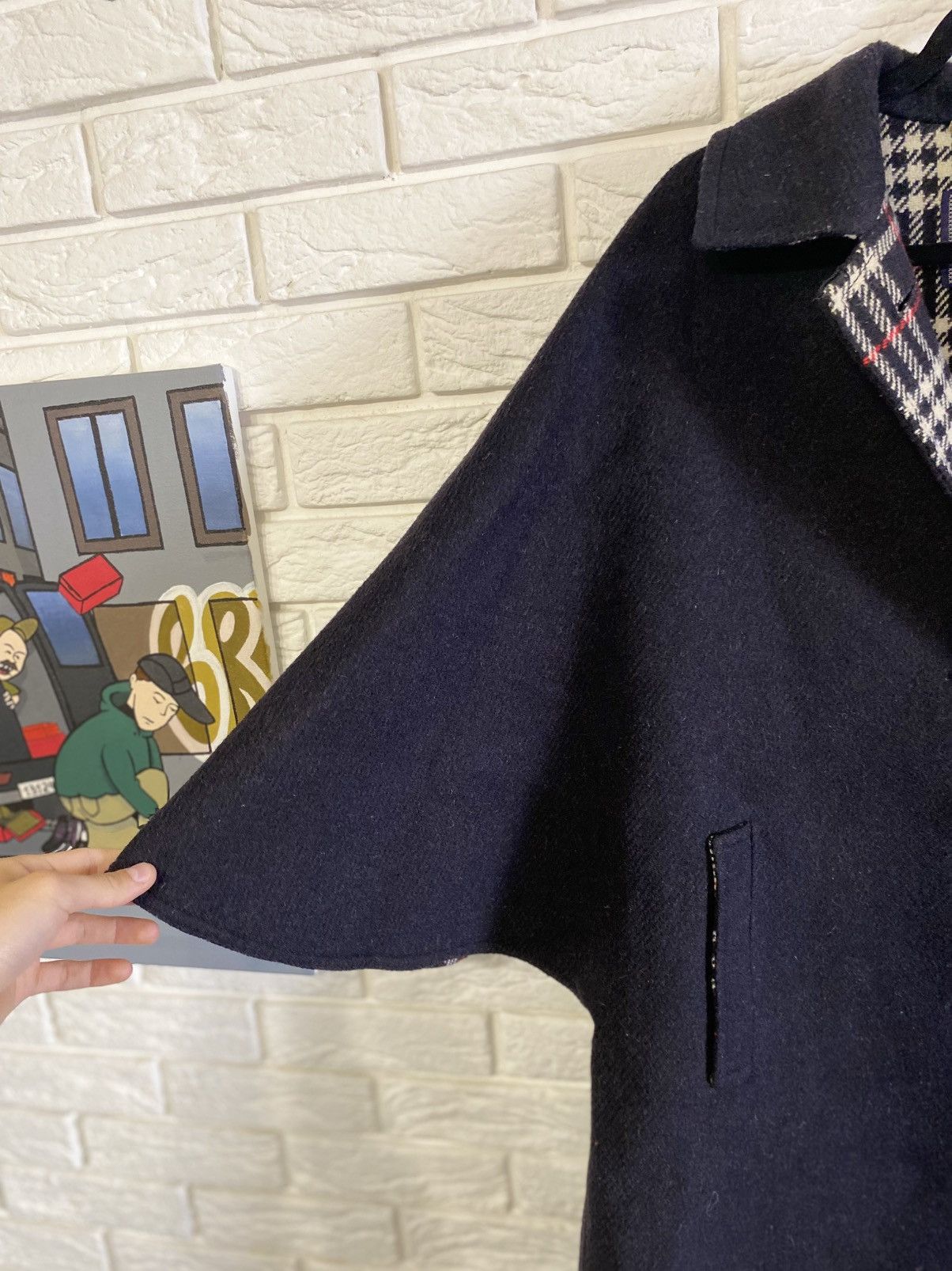 Burberry Burberrys Wool Coat, Double Face, Black, Flared Sle Size M / US 6-8 / IT 42-44 - 5 Thumbnail