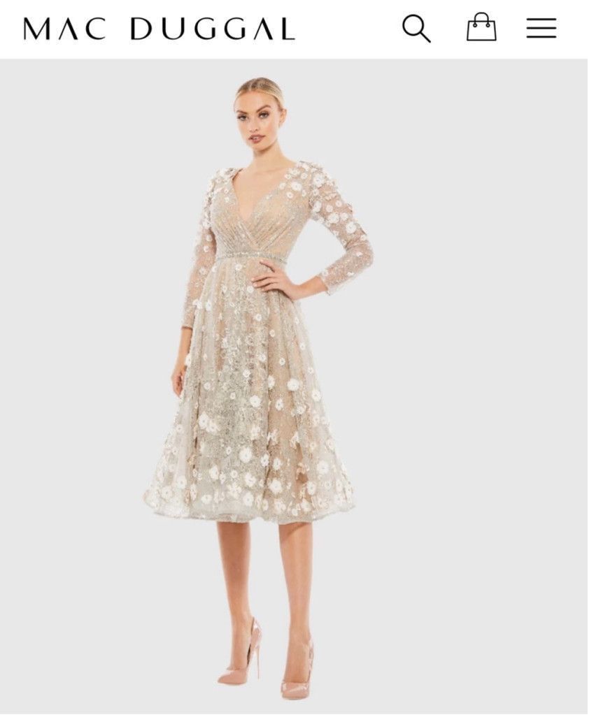 Mac Duggal Women's Mac Duggal Beige Cocktail Dress Size 6 Size M / US 6-8 / IT 42-44 - 1 Thumbnail