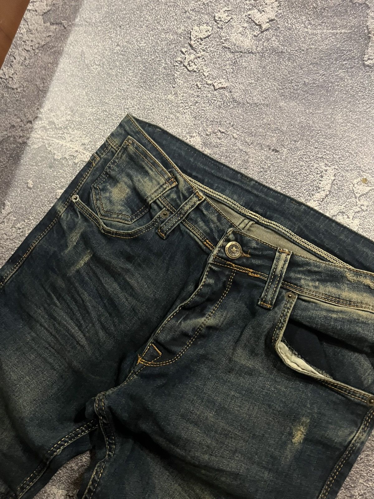 Vintage Vintage Retro Skinny Drip Jeans / Darkwear Y2K Style Archive Size US 31 - 4 Thumbnail