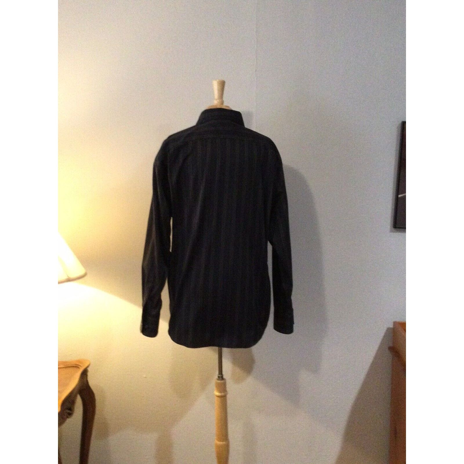 Pronto Uomo Pronto-Uomo Non Iron Black L/S Button Down Dress Shirt Sz L Size US L / EU 52-54 / 3 - 5 Thumbnail