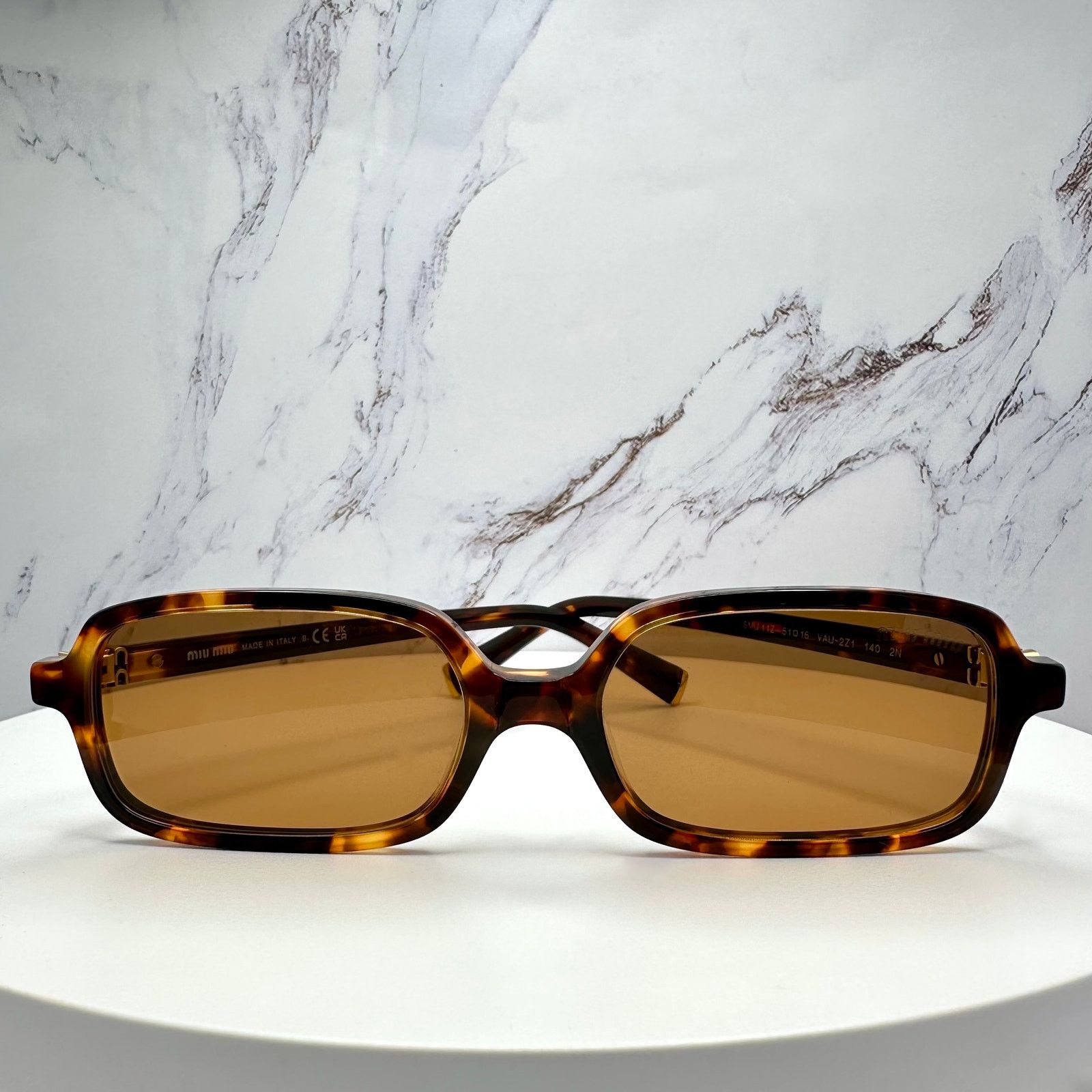 Miu Miu New MIU MIU Sunglasses Brown Tortoise Slim Acetate Authentic Size ONE SIZE - 3 Thumbnail