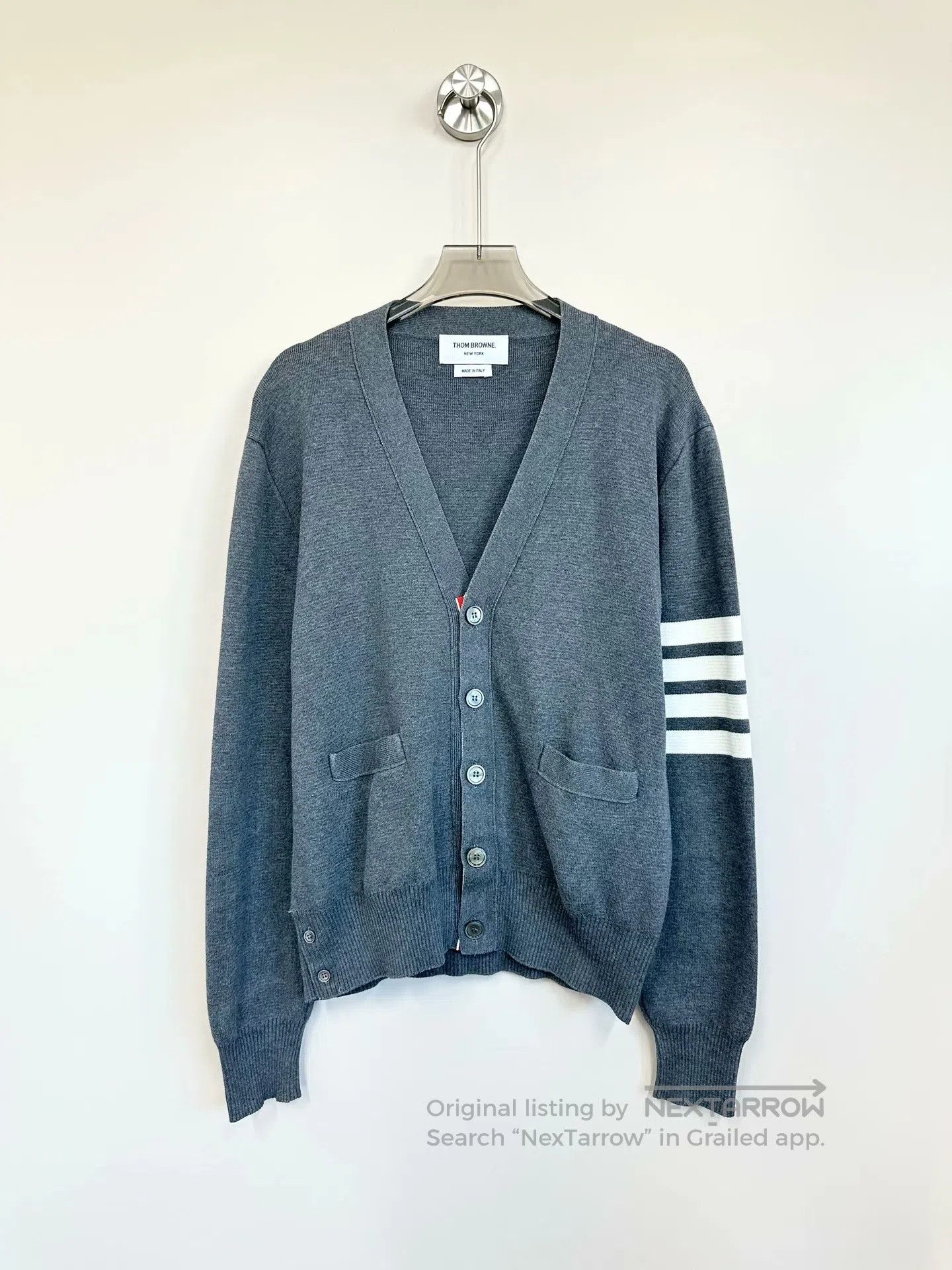 Thom Browne Thom Browne Off-white Classic Striped Knit Cardigan Jacket Size US XS / EU 42 / 0 - 1 Thumbnail