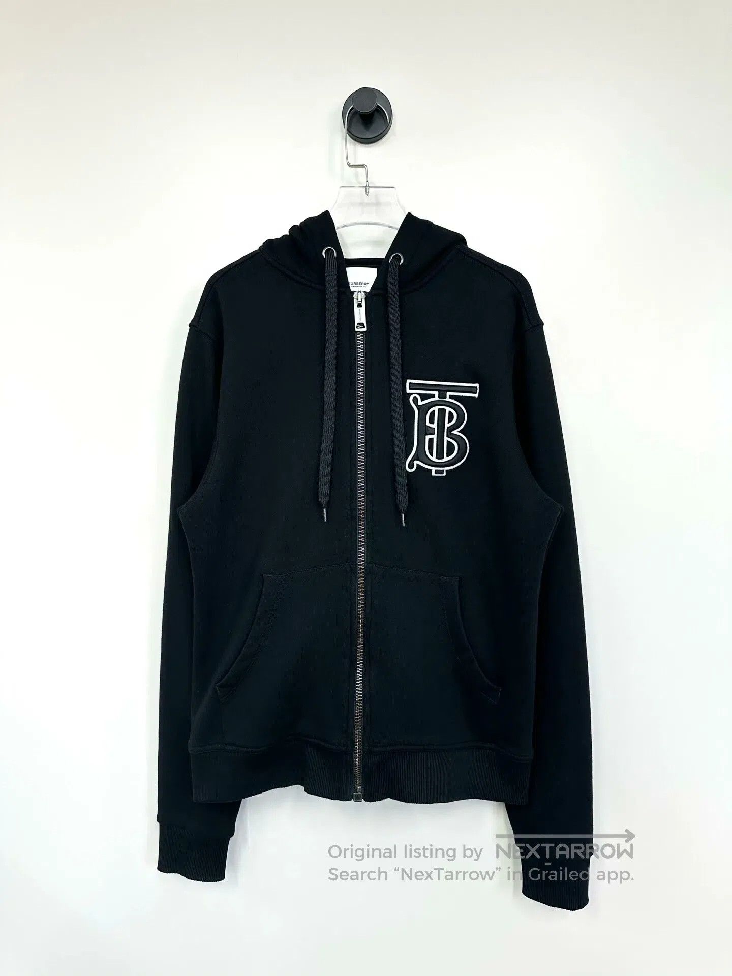 Burberry Burberry Black Embroidered Letter Logo Zippered Hooded Swe Size US S / EU 44-46 / 1 - 1 Thumbnail