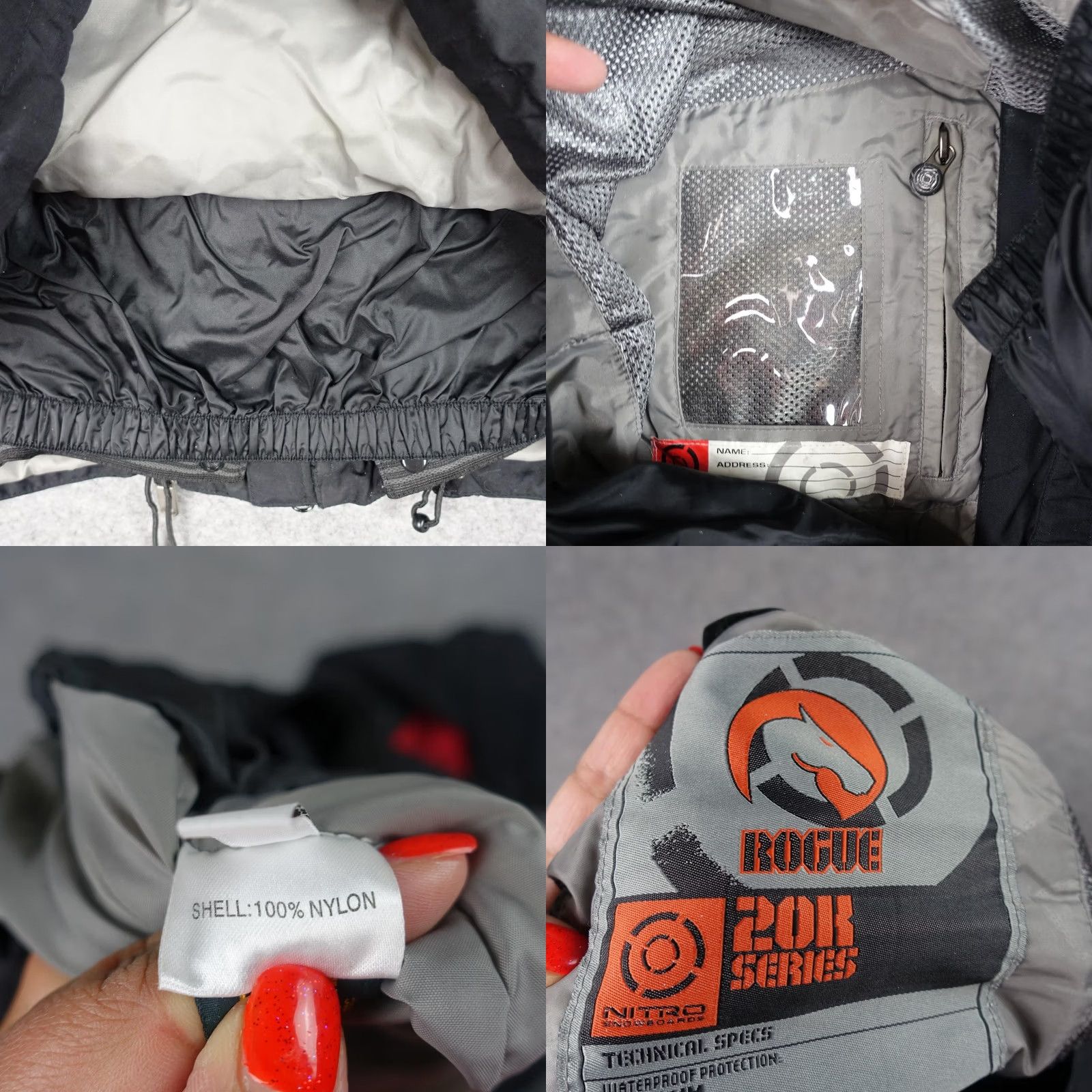 Vintage Nitro Snowboards Ski Jacket Mens Medium Black Red Rogue 20K Hooded Waterproof Size US M / EU 48-50 / 2 - 11 Thumbnail