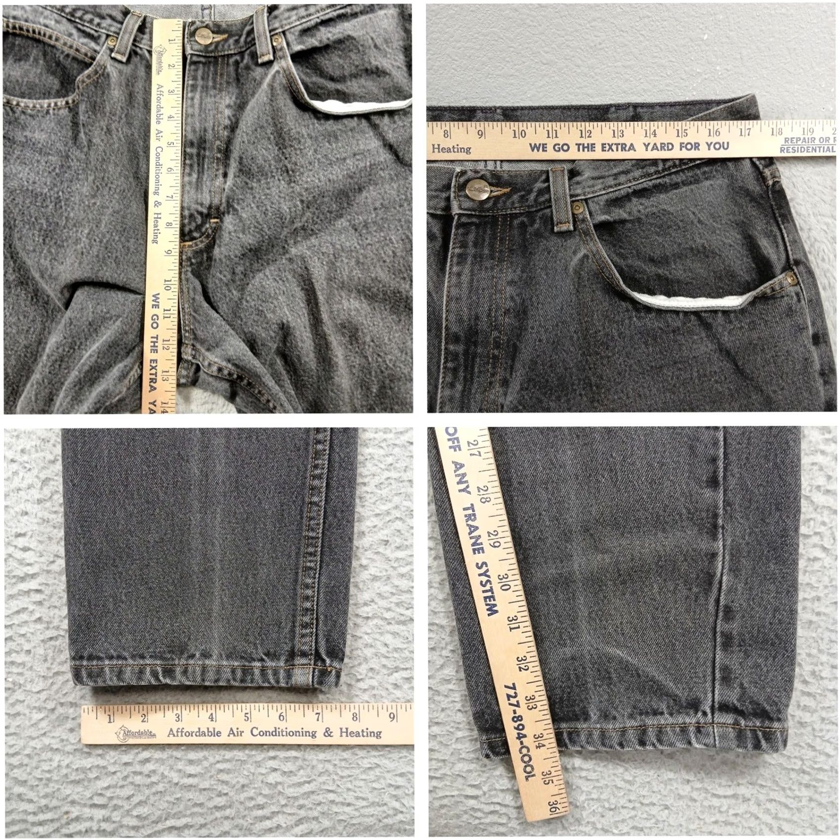 Vintage L.L. Bean Double L Classic Fit Black Faded Denim Jeans 36x36 Size US 36 / EU 52 - 5 Thumbnail
