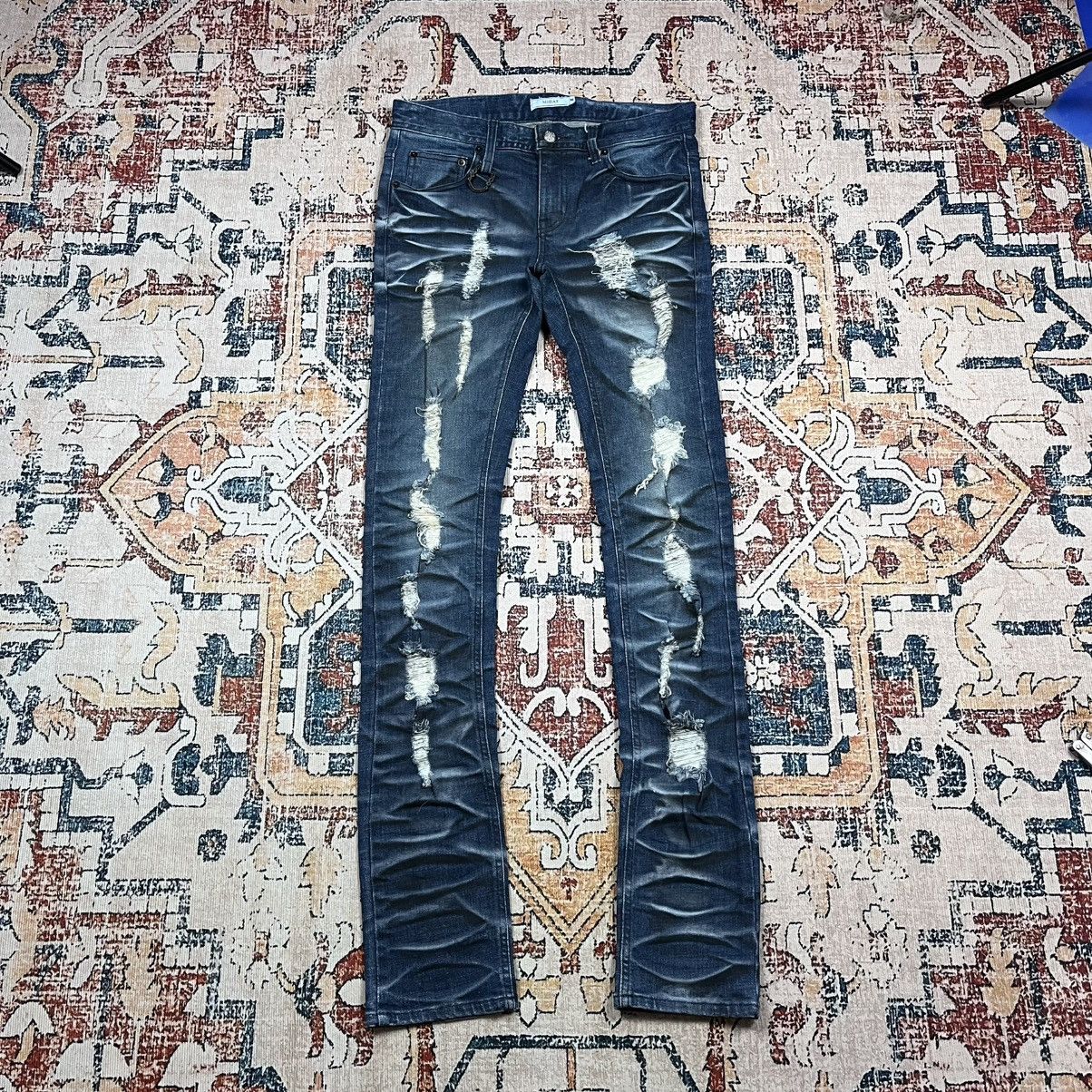 Japanese Brand Y2K Midas Distressed Denim Pants Size US 30 / EU 46 - 1 Thumbnail