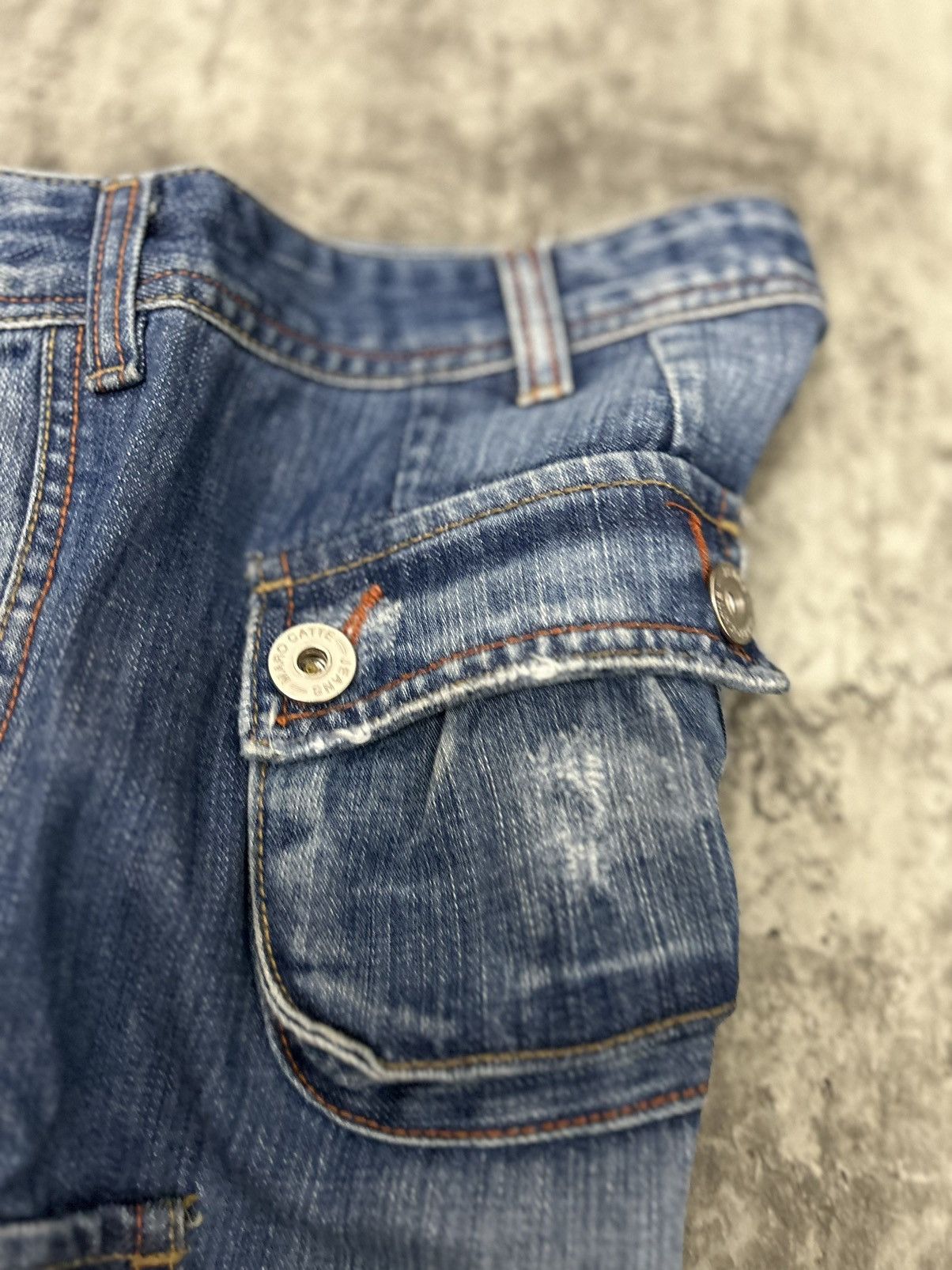 Hysteric Glamour × Japanese Brand × Seditionaries Maro Cate Cargo Baggy Distressed Jeans Size US 30 / EU 46 - 13 Thumbnail