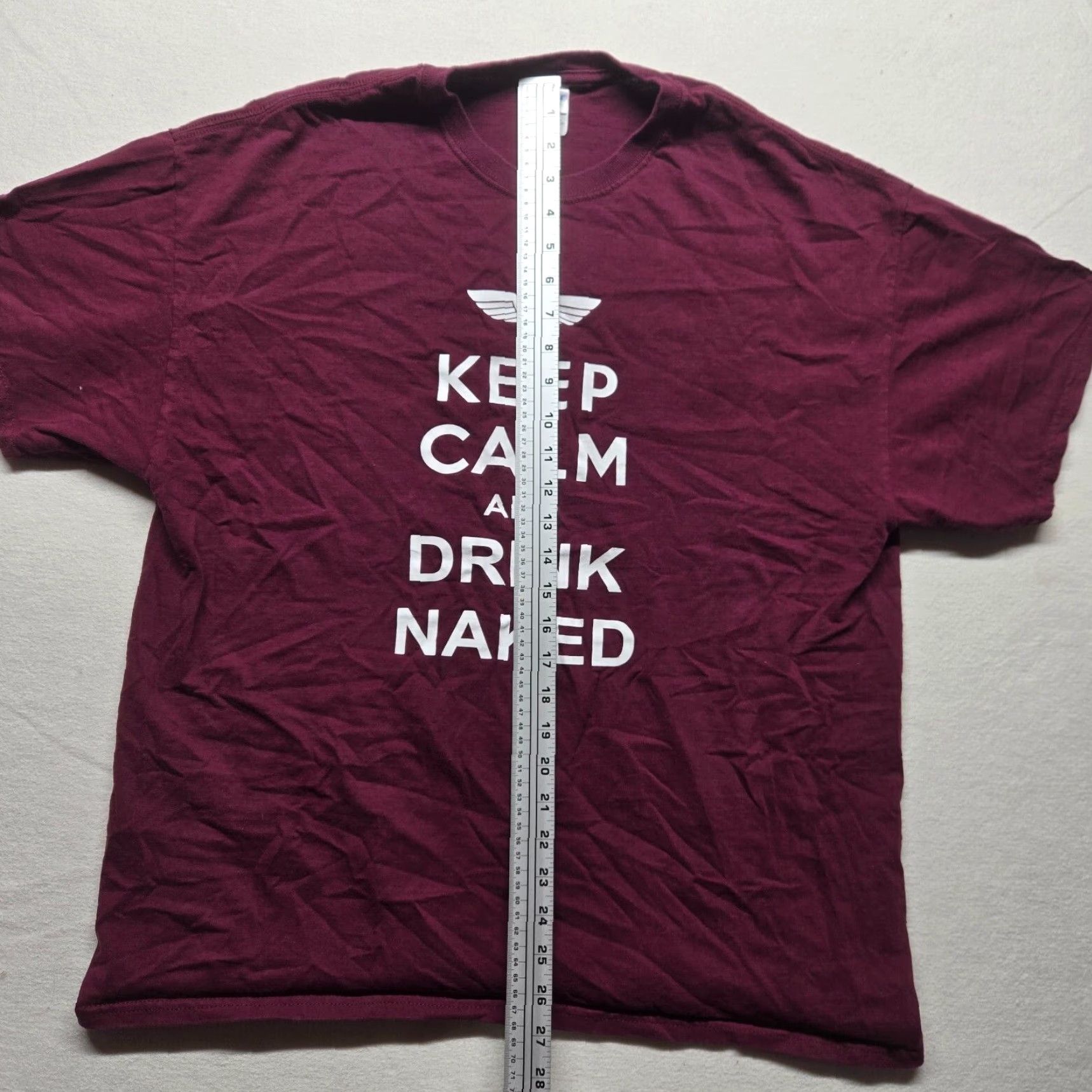 Gildan Gildan Shirt Mens Keep Calm And Drink Naked Red XL Short Sleeve Tee, Graphic Print, Crew Neck, Cotton Size US XL / EU 56 / 4 - 6 Thumbnail
