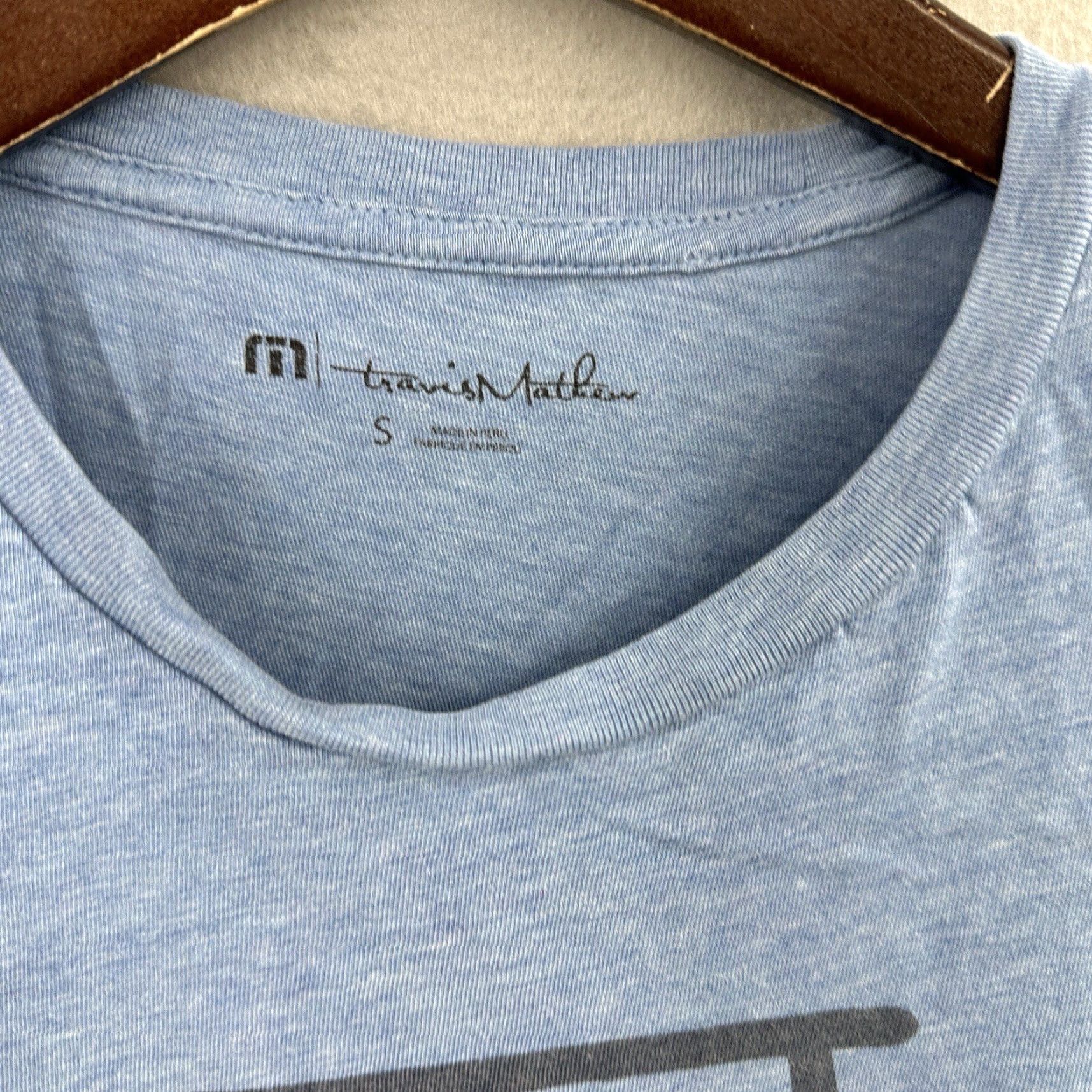 TravisMathew Travis Mathew Golf Shirt Mens Small Blue Pima Cotton Short Sleeve Crew Neck Jersey Outdoor Sports Size US S / EU 44-46 / 1 - 7 Thumbnail