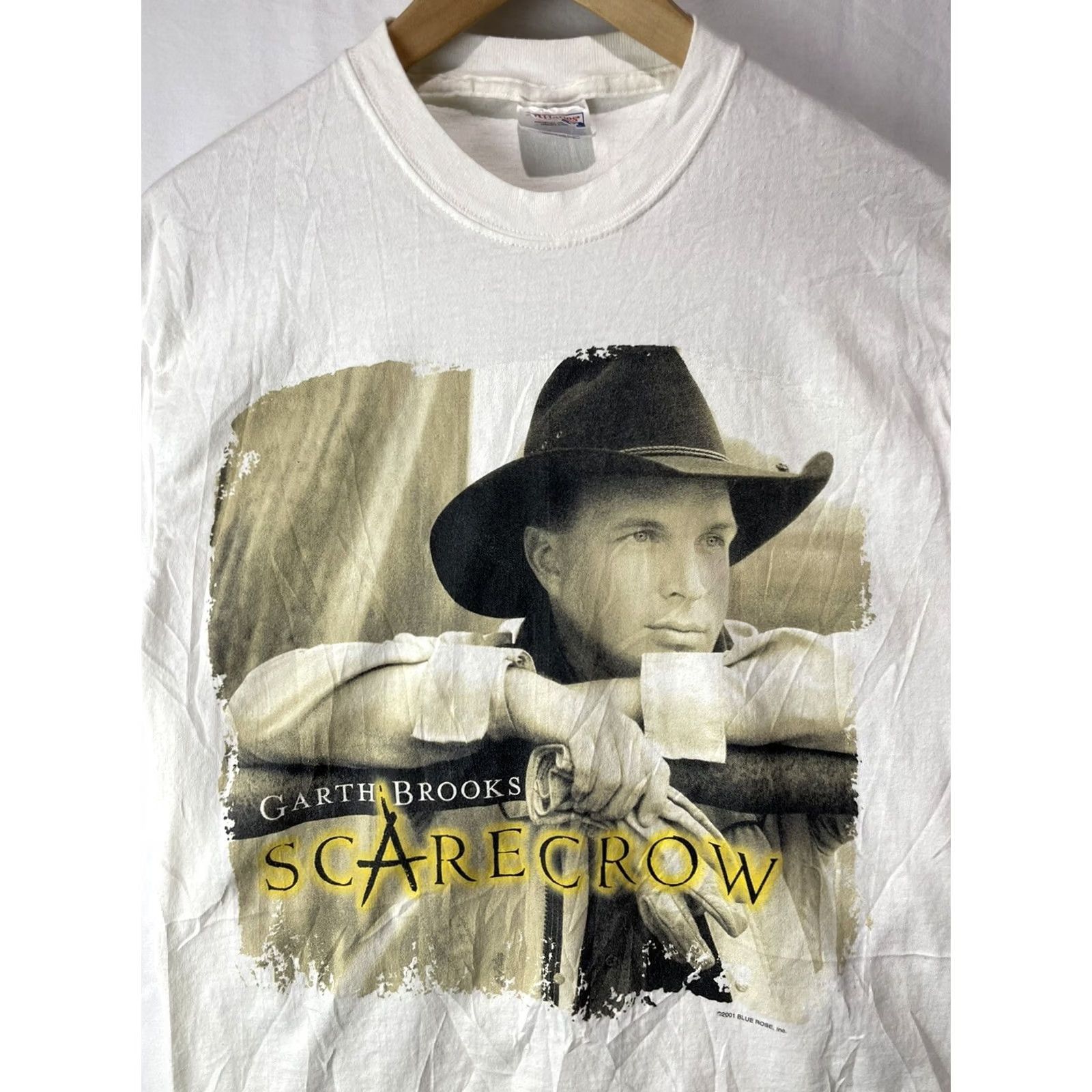 Hanes VINTAGE Garth Brooks Shirt Mens Medium Scarecrow Single Stitch Y2K Cowboy Country Music Hanes Cotton White Crew Neck Graphic Print T-Shirt Mens Size US M / EU 48-50 / 2 - 4 Thumbnail