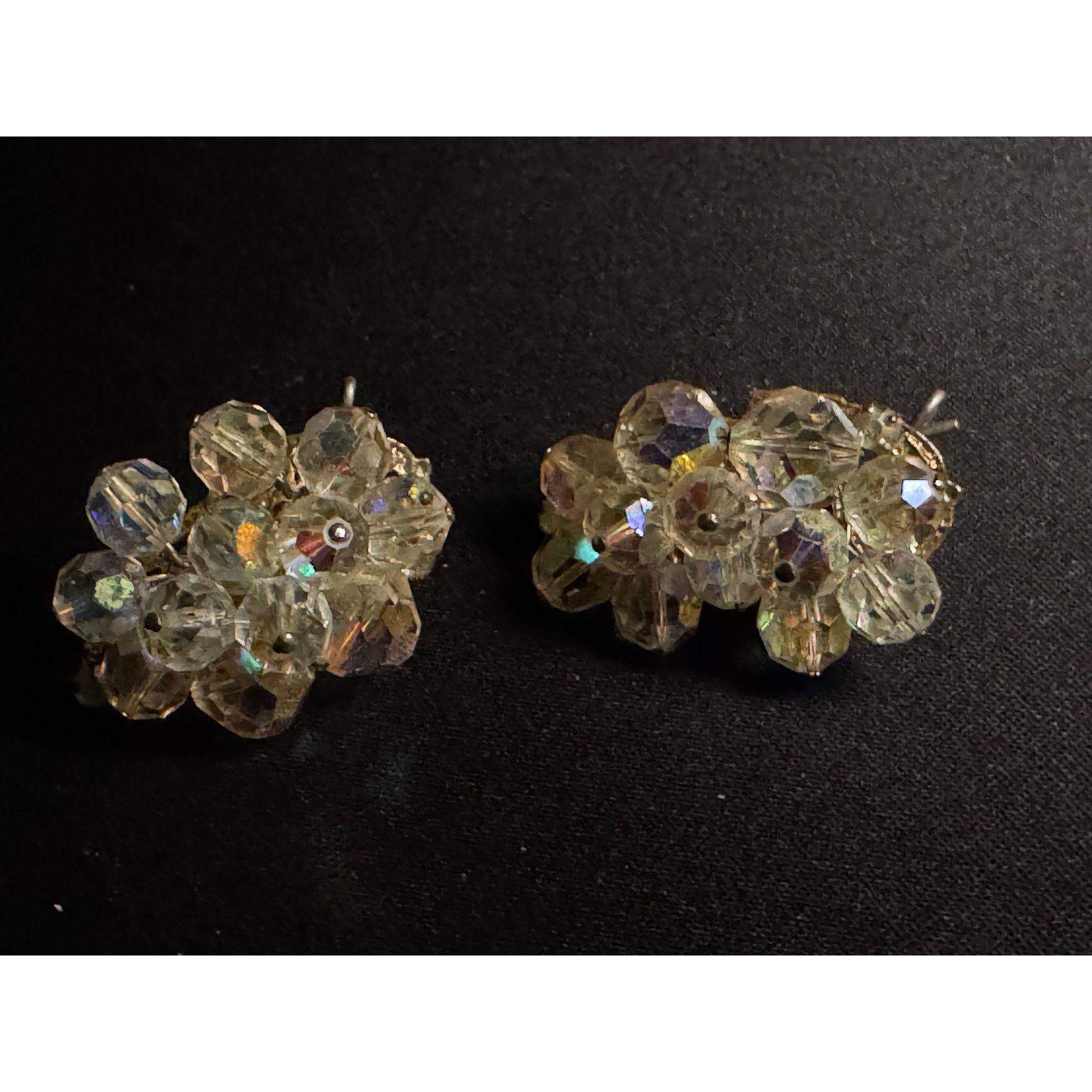 Other Vintage AB Glass Signed R Earrings Pierced Size ONE SIZE - 2 Thumbnail