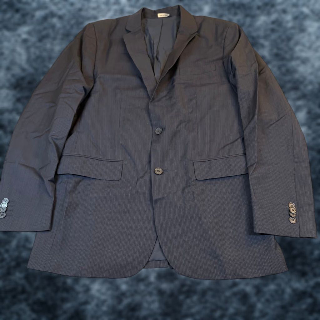 Banana Republic Banana Republic Blazer Mens 40R Regular Wool Pinstripe 2 Button Notch Lapel Business Jacket Navy Blue Mens Size 40R - 1 Thumbnail