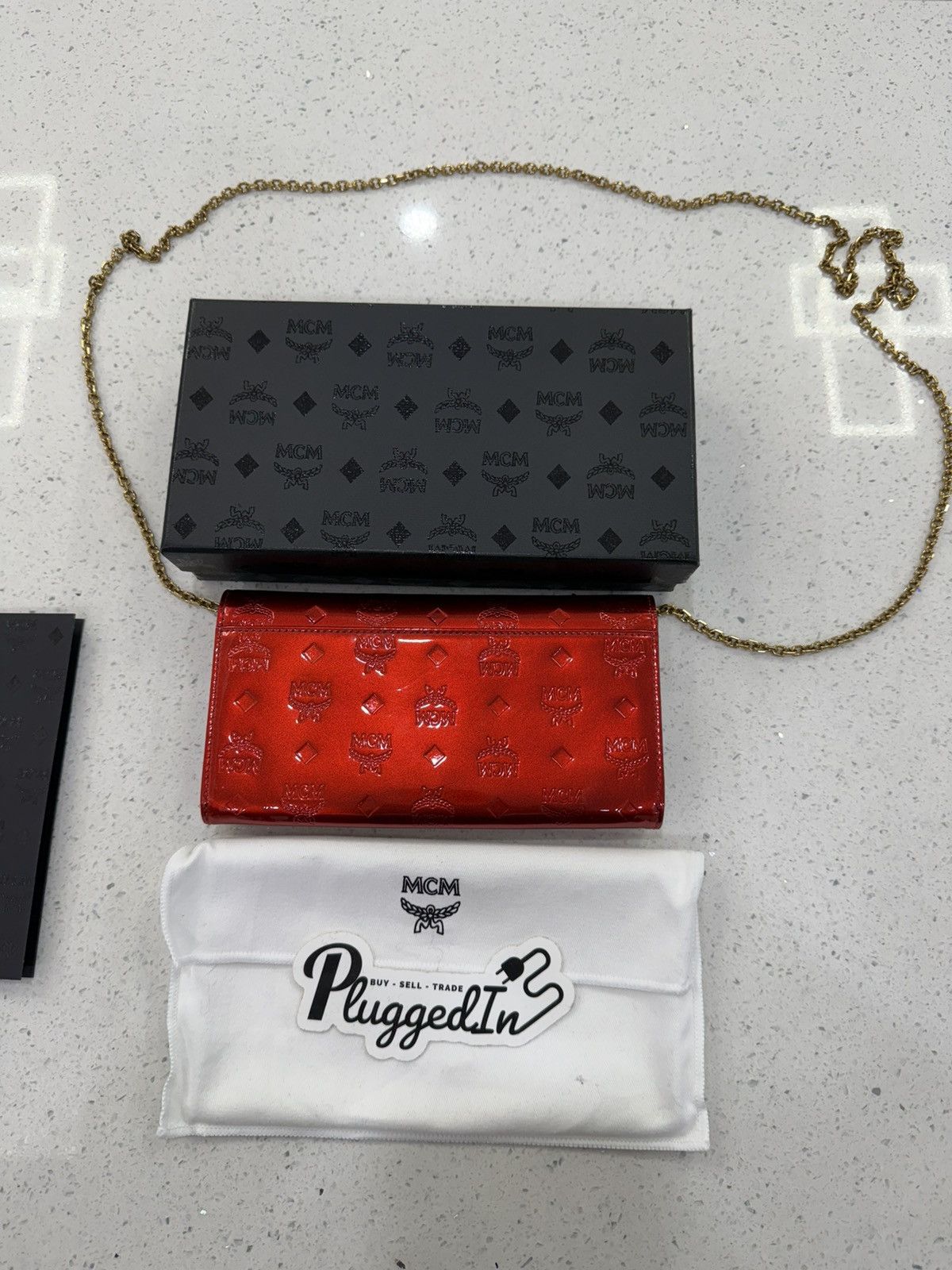 MCM MCM Patent Wallet On Chain Size ONE SIZE - 3 Thumbnail