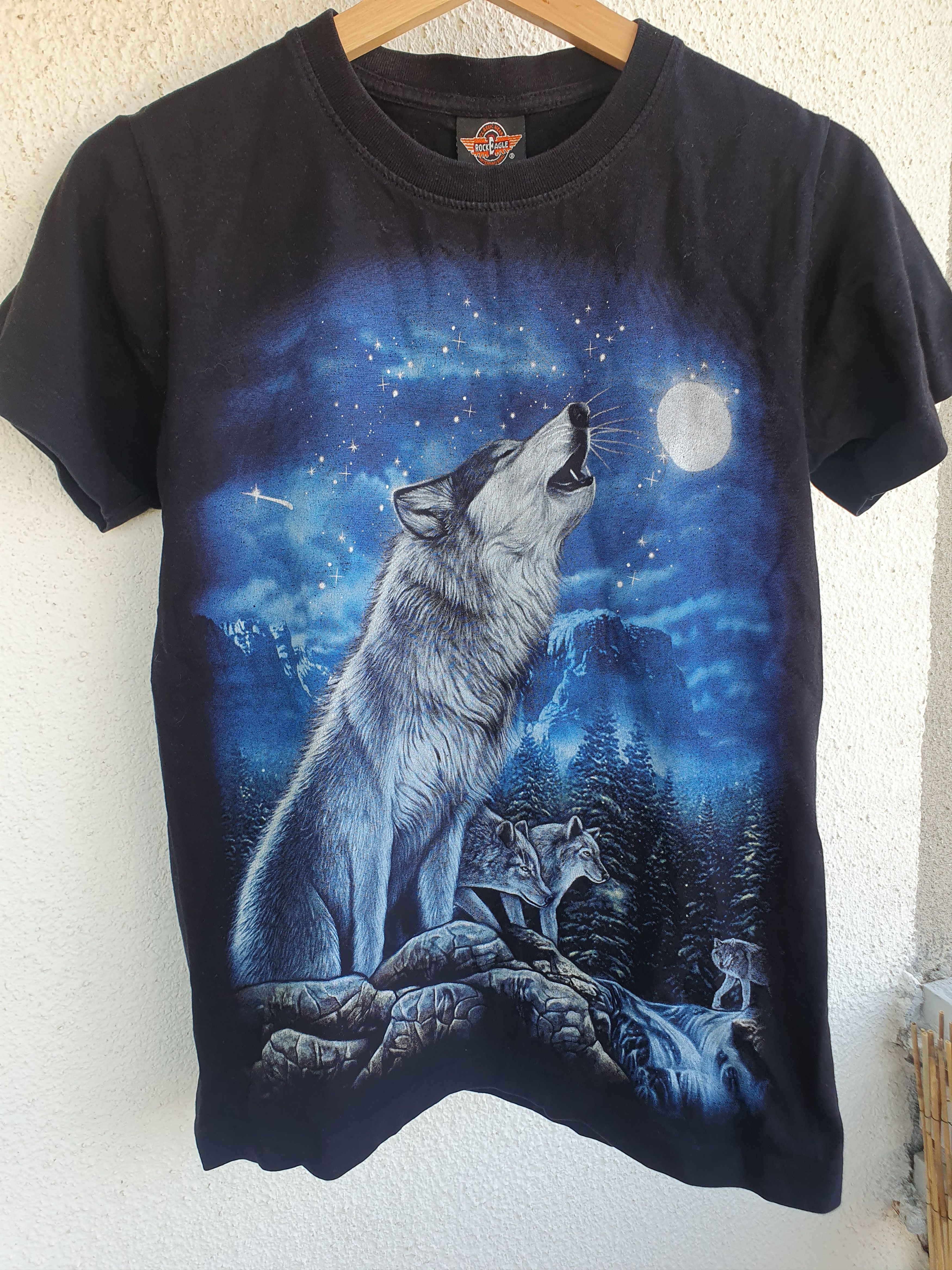 Vintage Howling Wolf Rock Eagle Vtg Single Stitch Double Sided tee S Size S / US 4 / IT 40 - 6 Thumbnail