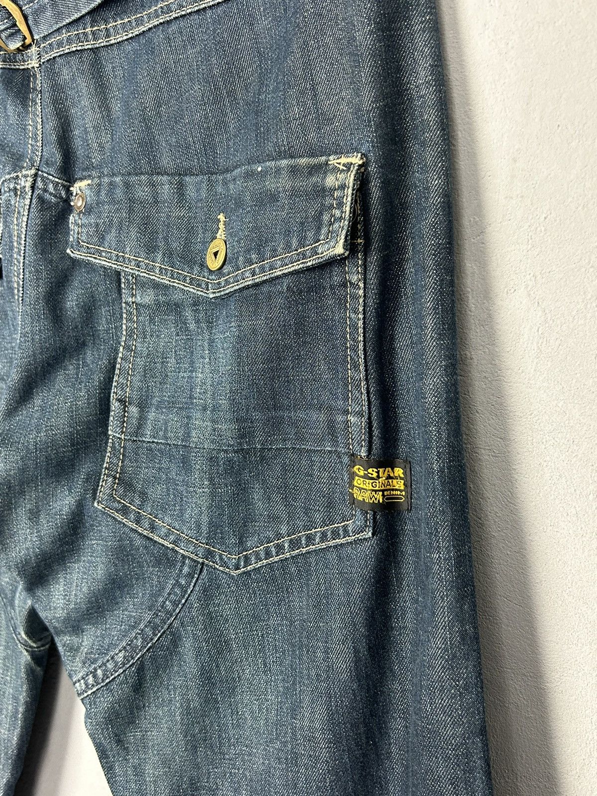 G-Star G-Star Raw Elwood 96 Jeans Distressed Denim Workwear Style Size US 35 - 6 Thumbnail