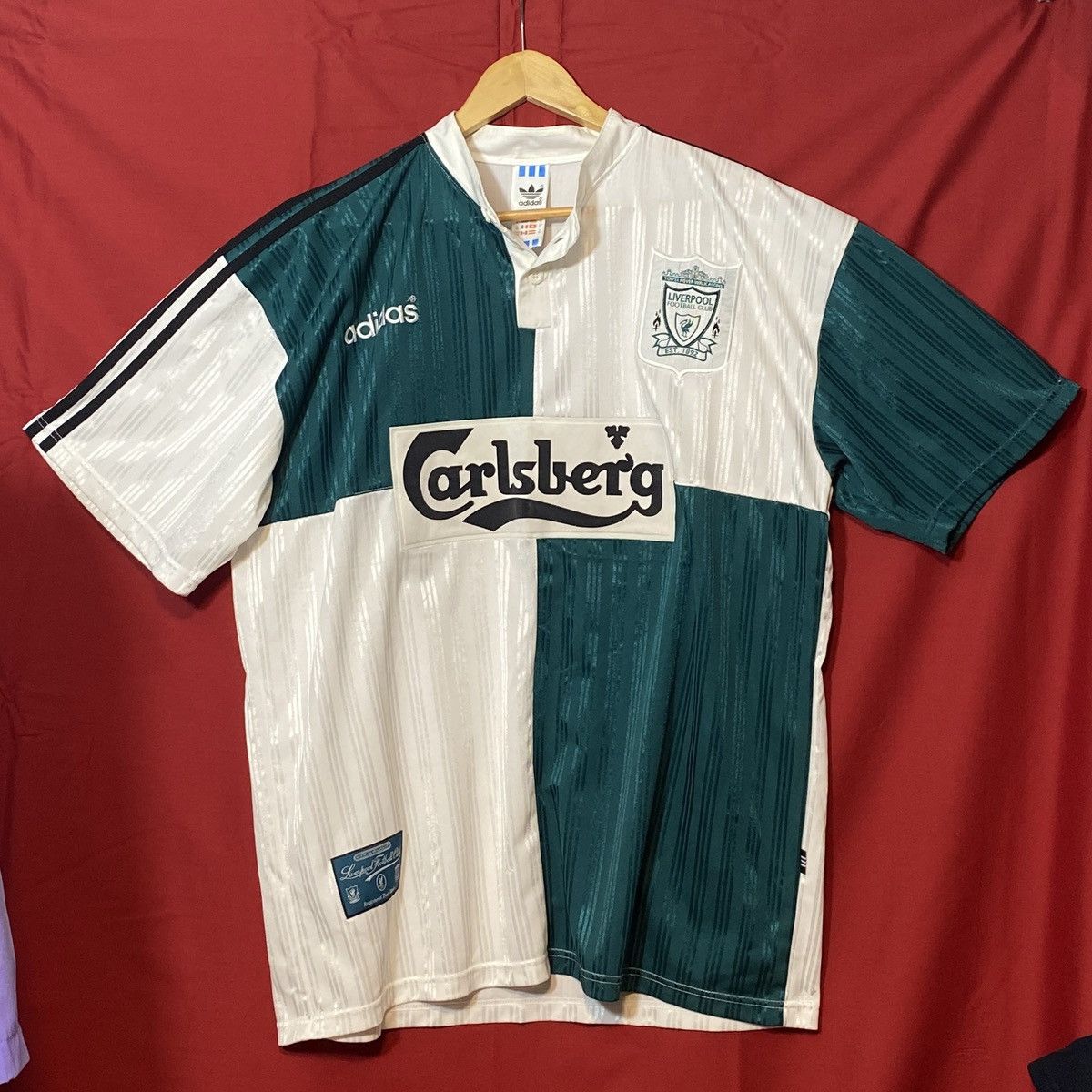 Vintage Liverpool Away Jersey Carlsberg Adidas L UK 1995/96