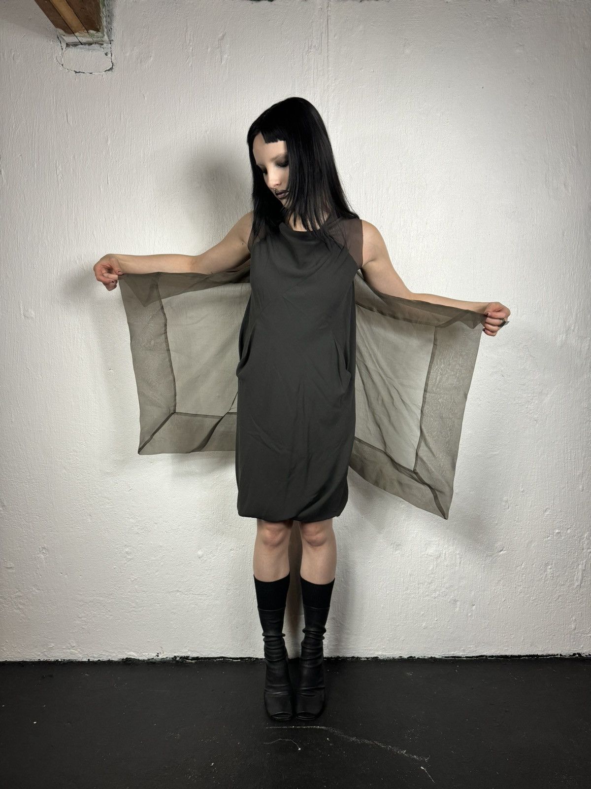 Rick Owens Rick Owen’s 08 Creatch Cape dress Size S / US 4 / IT 40 - 1 Thumbnail