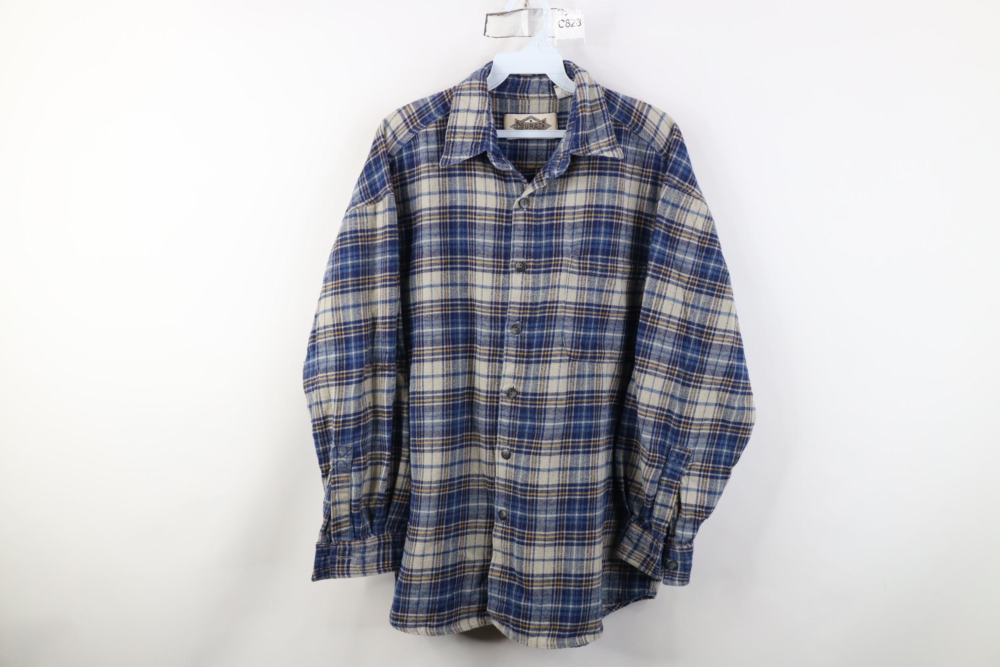 Vintage Vintage 90s Streetwear Flannel Collared Button Shirt Plaid Size US M / EU 48-50 / 2 - 1 Thumbnail