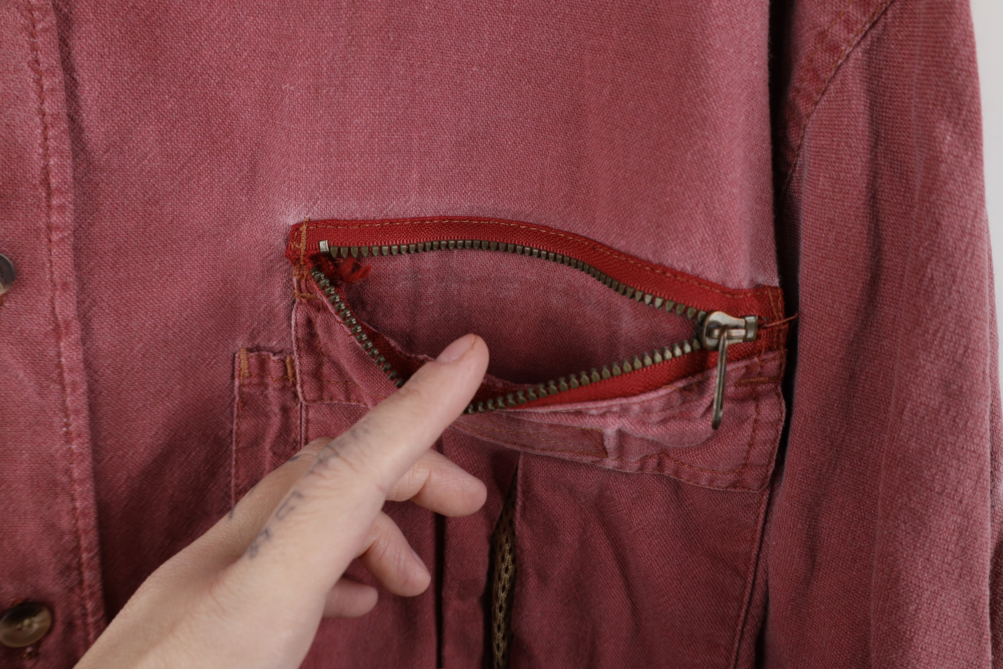 Vintage Vintage 90s Streetwear Baggy Double Pocket Button Shirt Red Size US XXL / EU 58 / 5 - 9 Thumbnail